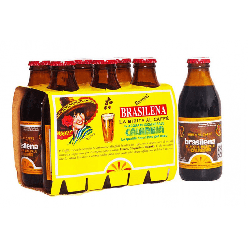 Calabrian Coffee Drink Brasilena Gassosa Coffee, 24 Bottles Of 18 Cl Each