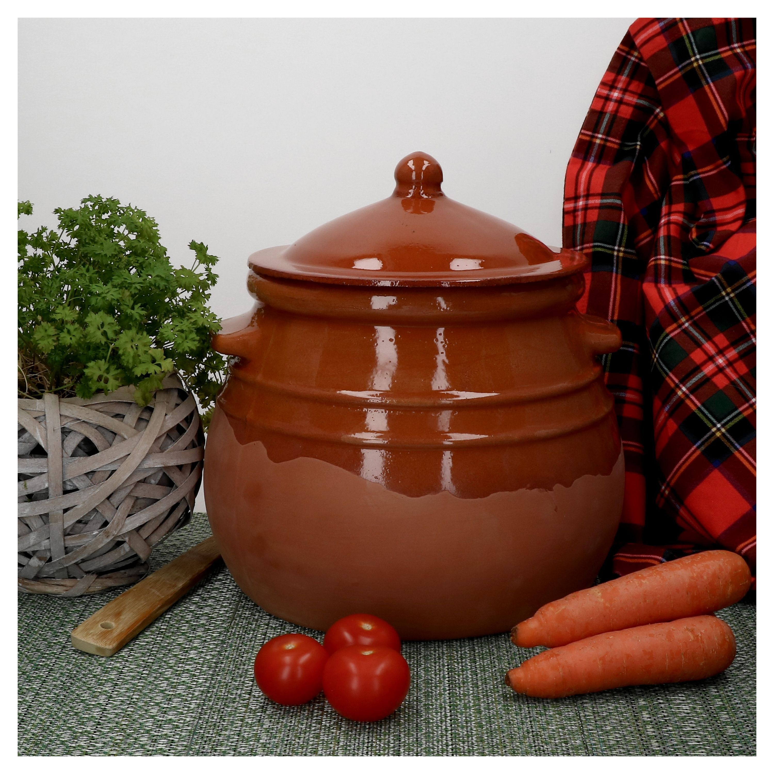 Clay Pot With Lid, 4.5l Stew Pot - 12972