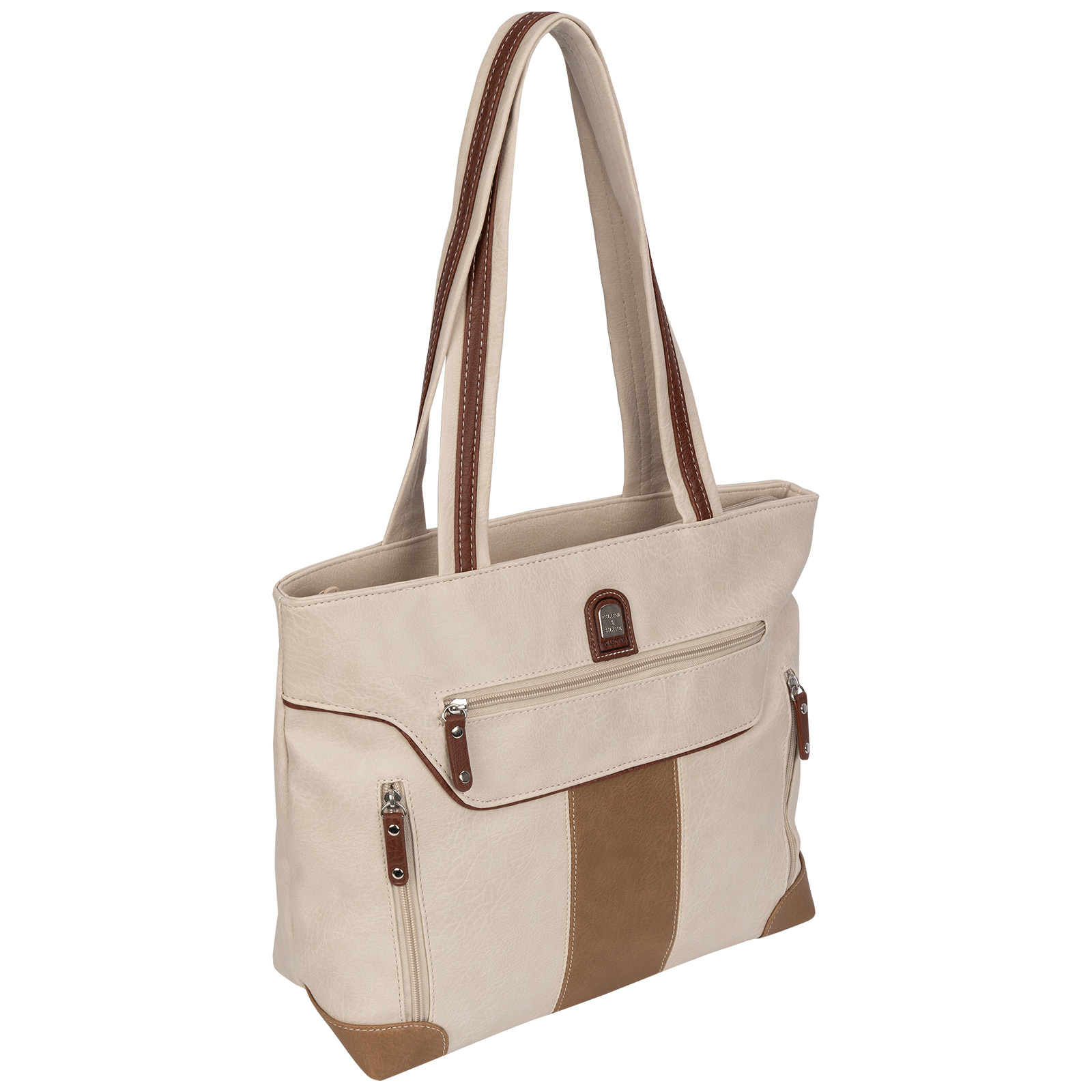 Image of Women's Handbag Shoulder Bag Crossbody Bag Crossover Bag Leather Look Cream-brown