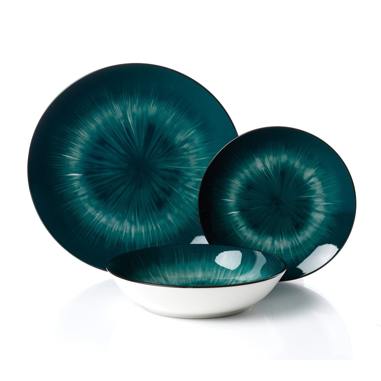 TEMU *** New *** Waterside 12pcs Porcelain Dinner Set; 4 Dinner Plates, And Bowls