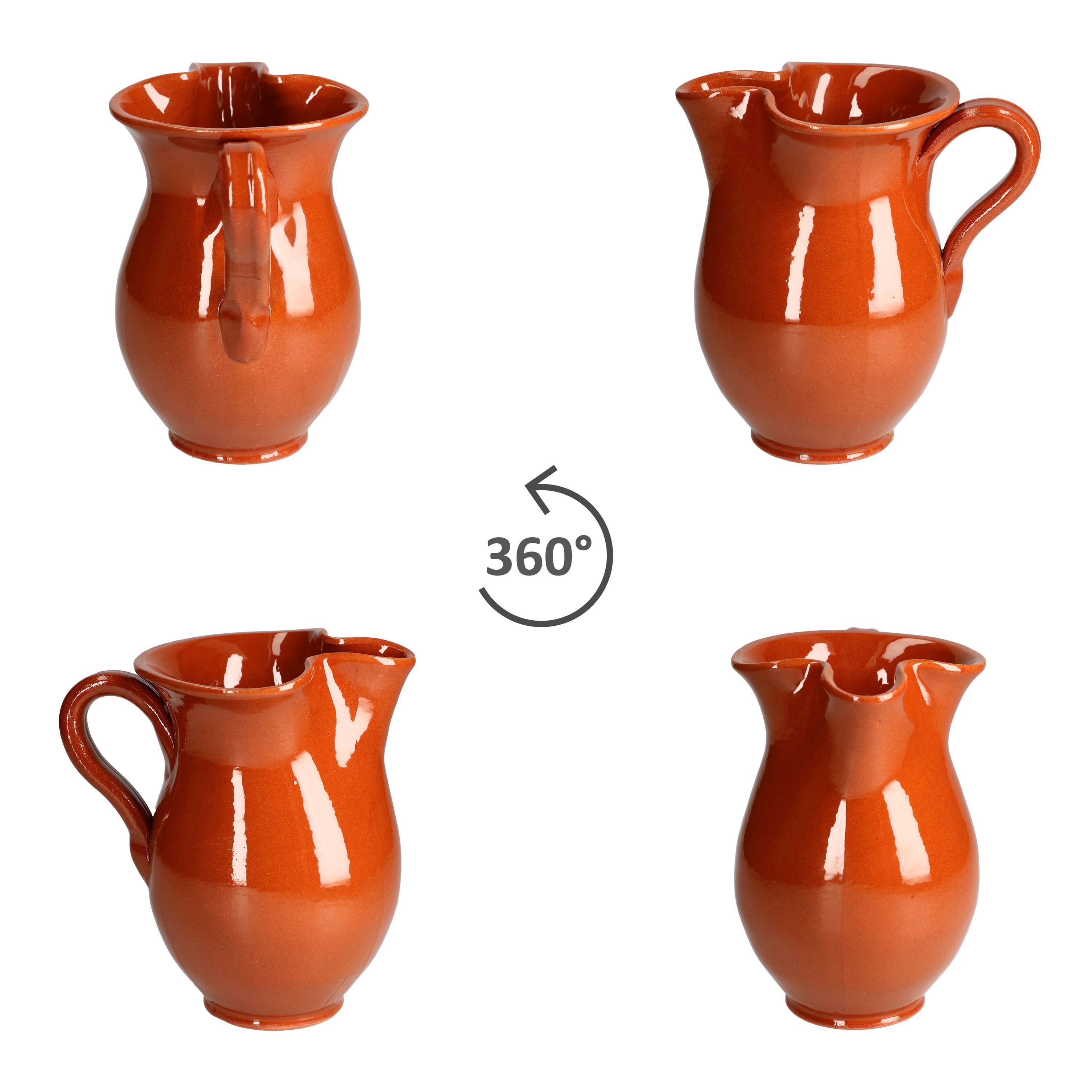 Clay Pitcher Jug 0.5l Glazed - 99546