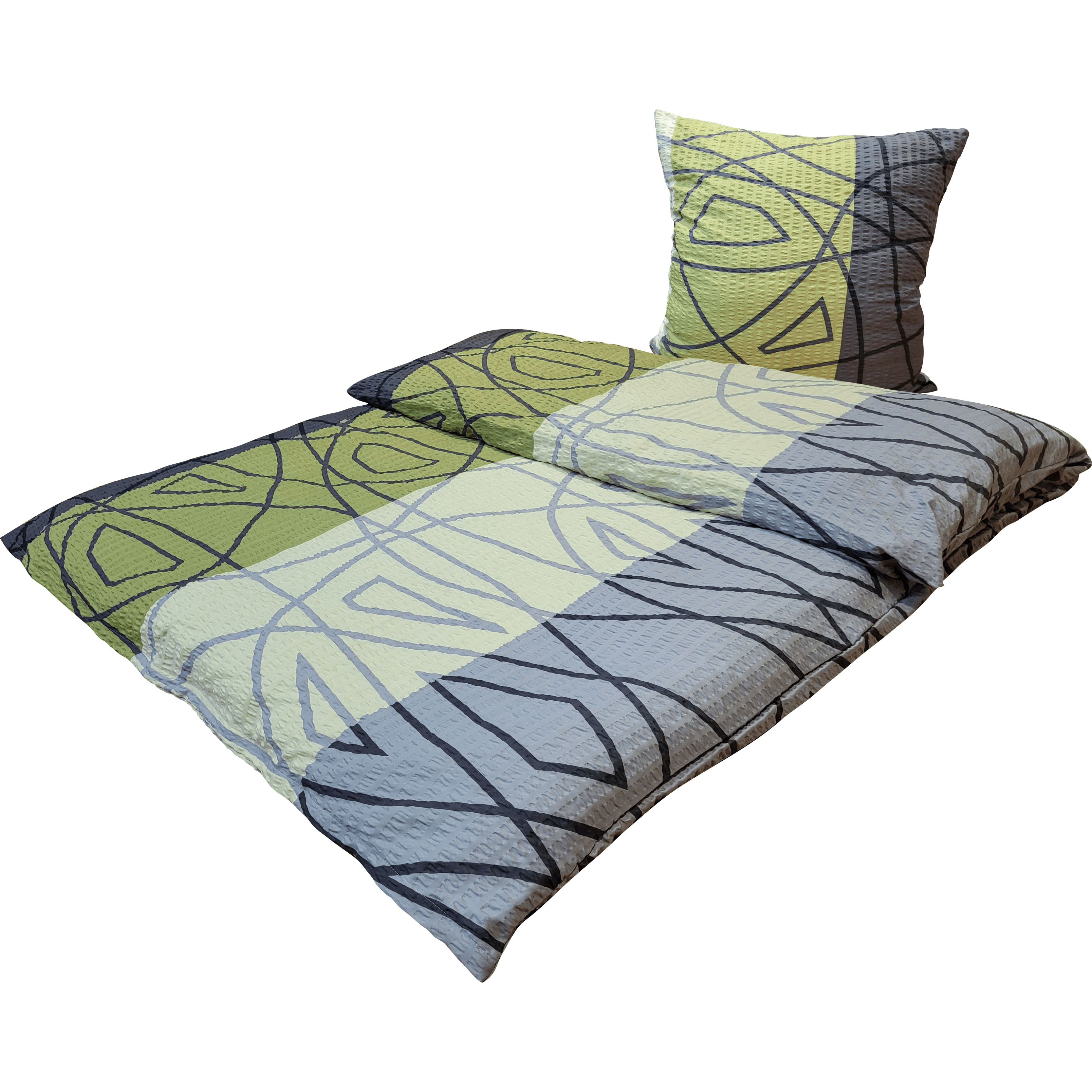 Image of Seersucker Microfiber Bedding 1x 135x200 Cm + 1x 80x80 Cm 2pcs Set With Zipper