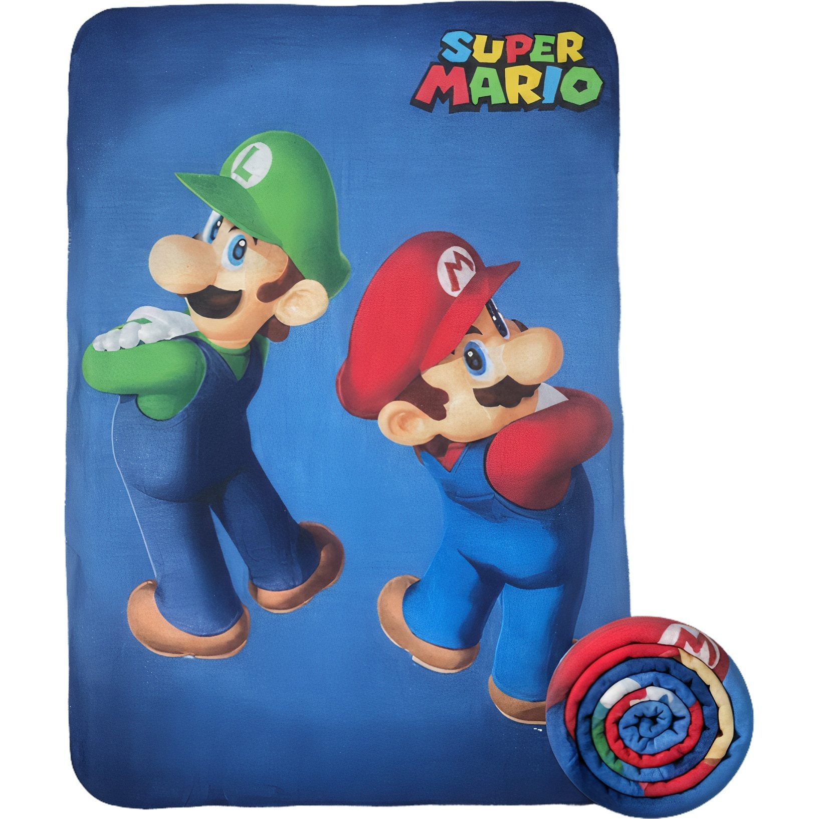 Officiële zachte en warme geruite deken 100x140cm voor kinderen met pool en SUPER MARIO-print, een geweldig cadeau-idee.