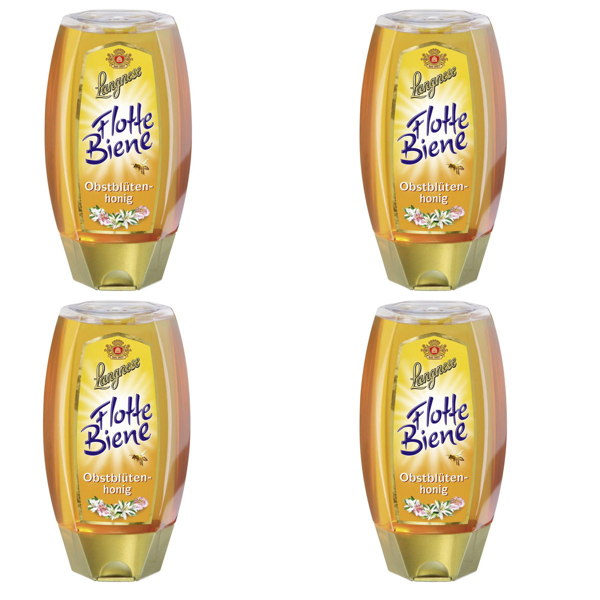 Langnese Fleet Bee Fruit Honey, Mild And Sweet, 250g, Pack Of 4