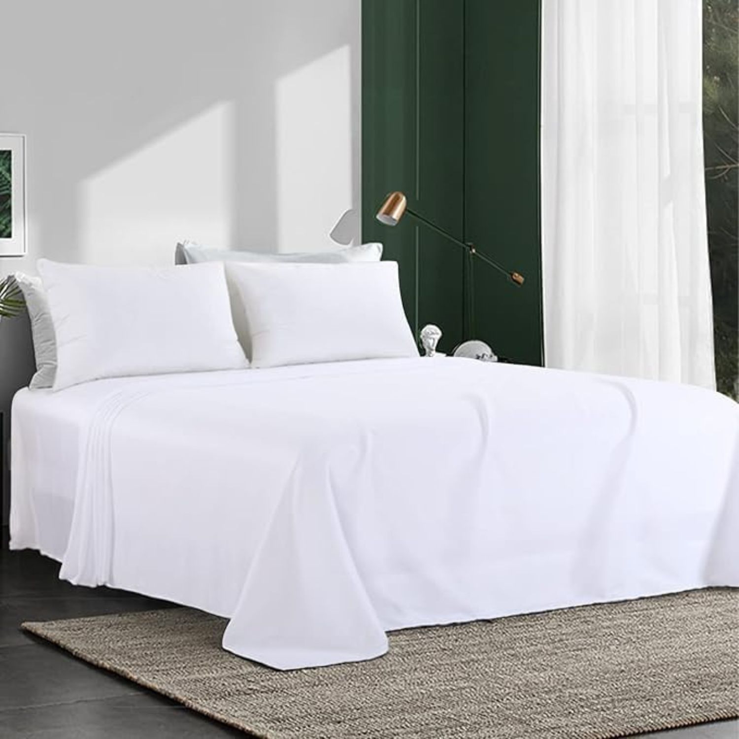 TEMU 1pc Solid Color Brushed Flat Sheet Bed Cover, Premium Bed Sheet For The Bedroom, Bedding Items. Flat Sheets Easy Case Plain Dyed In . The And .