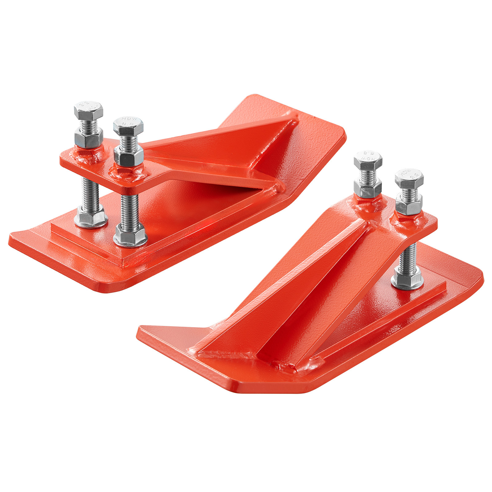Image of Vevor Tractor Bucket Protector, 2pcs Heavy Duty Steel Protectors, Double Hexagon Lock Nuts And Bolts, For Snow, Leave Removal & Spreading Gravel (orange)