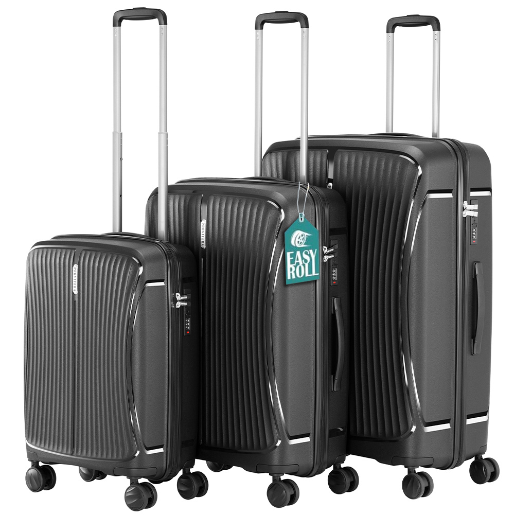 TEMU Set 3 Valigie Rigide in ABS 90L - 59L -38L con Ruote Silenziose Girevoli a 360簞, Valigia con Chiusura a Combinazione Rinforzata, Telescopico
