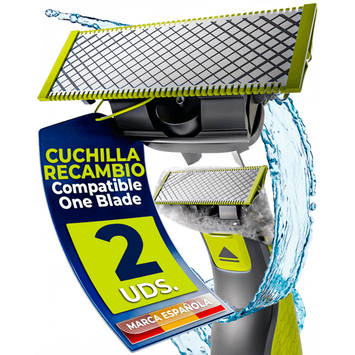 imagen del artículo recambios cuchillas – cabezal de afeitado repuesto para maquinilla hombre – modelos qp2520 qp2530 qp2630 qp6510 qp6520 – pack 2