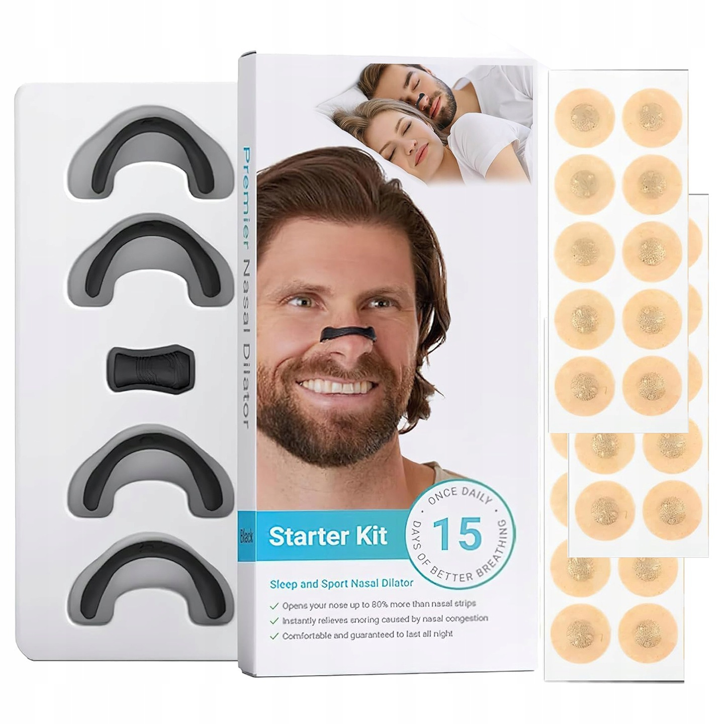 E-shop Magnetischer Nasenclip gegen Schnarchen - ein Anti-Schnarch-Gerät mit Magneten, das die Atmung verbessert, ein Nasen-Dilator, der die