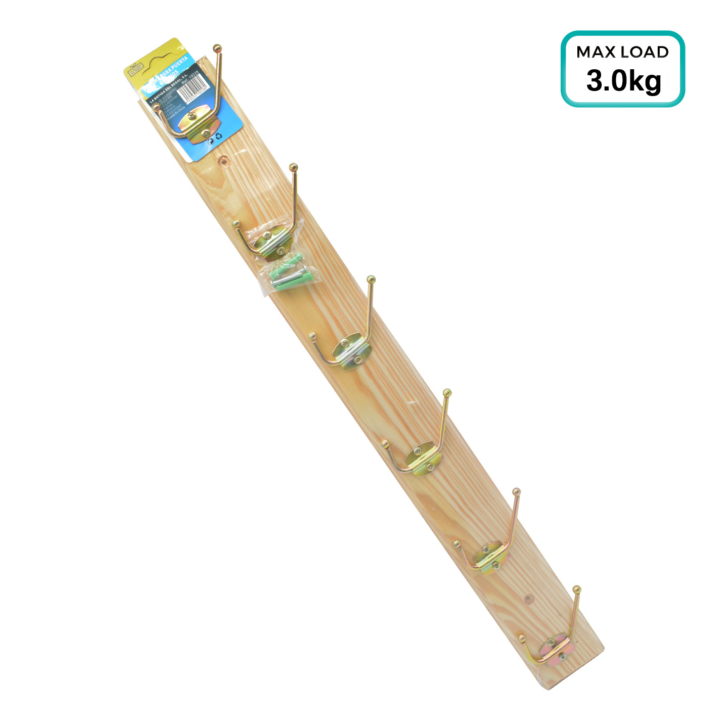 TEMU Percheros de Madera /4/5 Ganchos | Perchero de Pared Multiusos | Soporte de Madera para Ropa y Accesorios | Perchero Resistente para Hogar