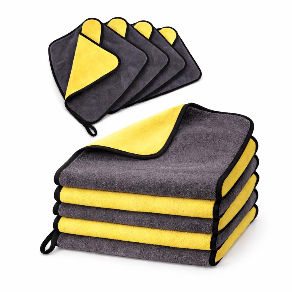 5-pack Microfiber Car Cleaning Cloths, 30 X 30 Cm, Absorbent Dry Cleaning Towels For Car Detailing - Scratch-free, Quick-drying - For Car, Household - Cleaning, Drying, Polishing