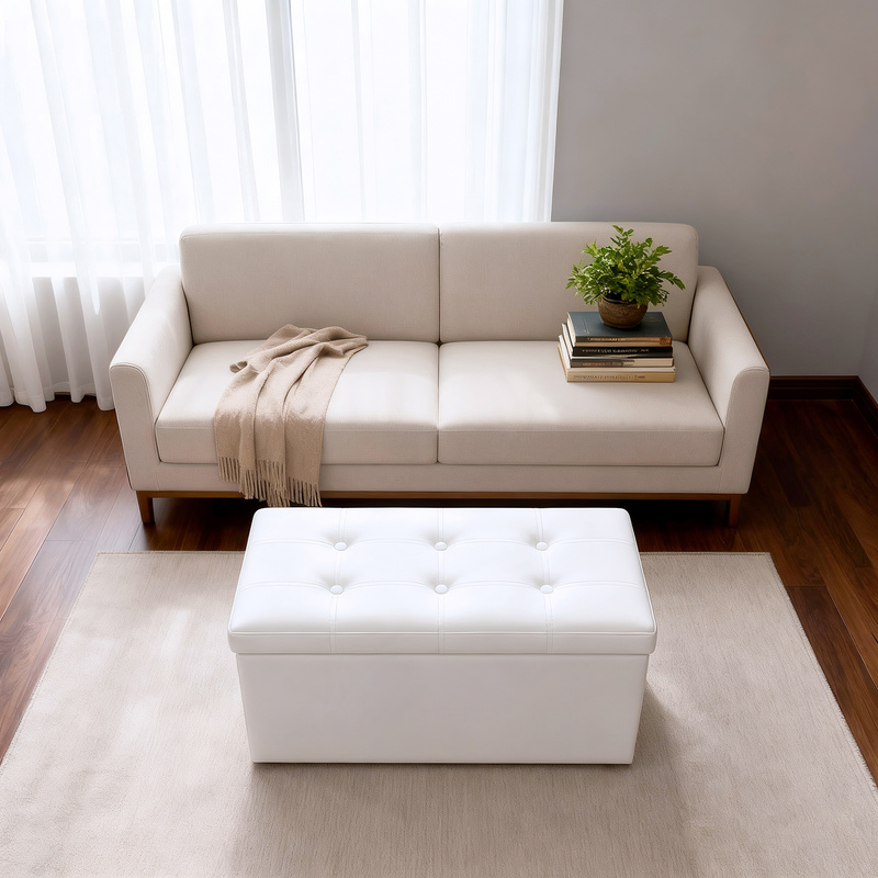 TEMU de almacenamiento, capacidad de carga 300 kg, capacidad 80 litros, tapizado en PVC, para salón, dormitorio, entrada