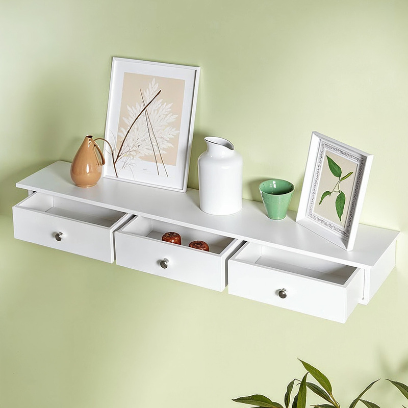 TEMU Estante Flotante Cajones, de Almacenamiento de Pared