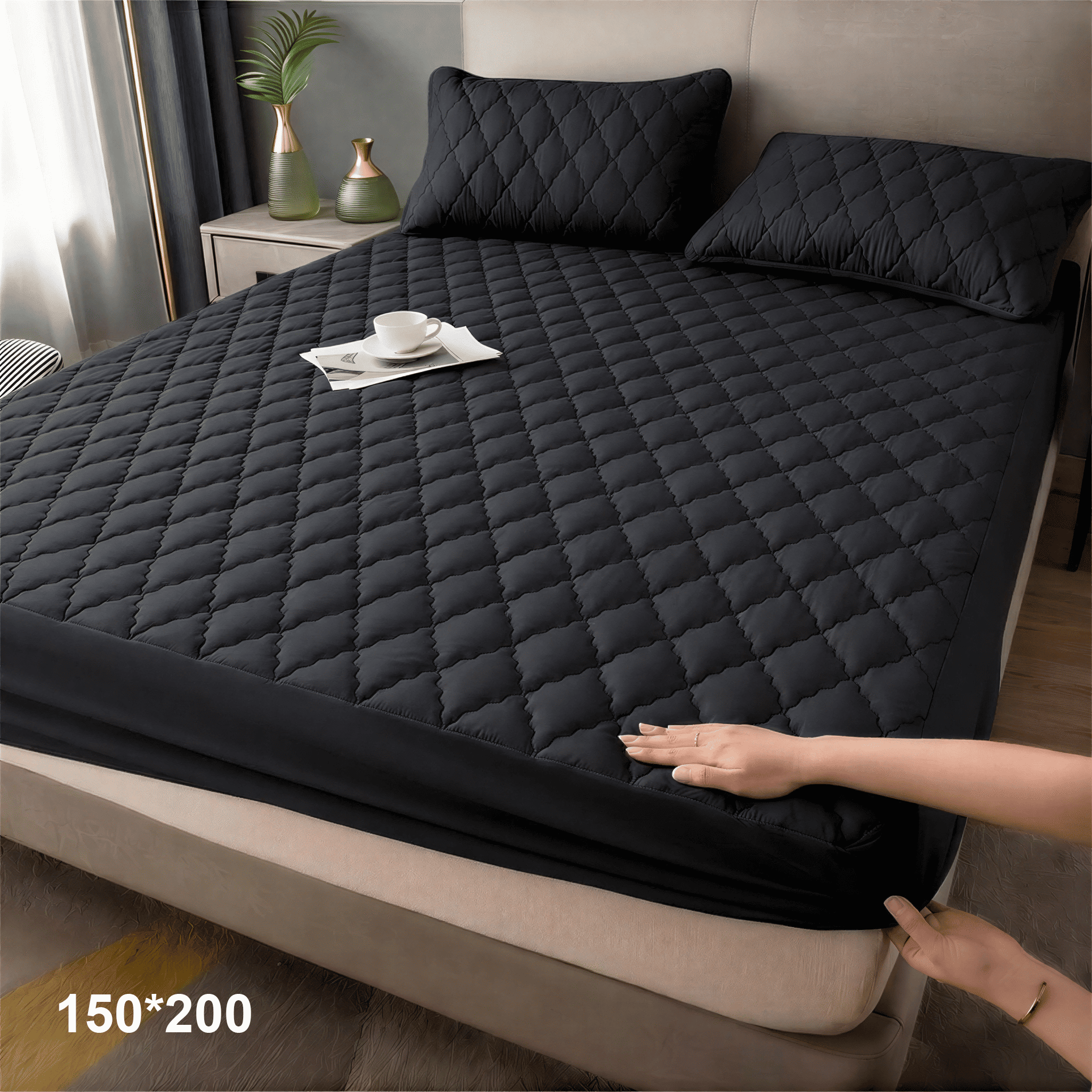 TEMU 1 pc Protector de colchón acolchado, Súper y Cómoda, de colchón Elástico en Todo , Lavable a Máquina, Cubre de Colchón Ideal para Dormitorios,