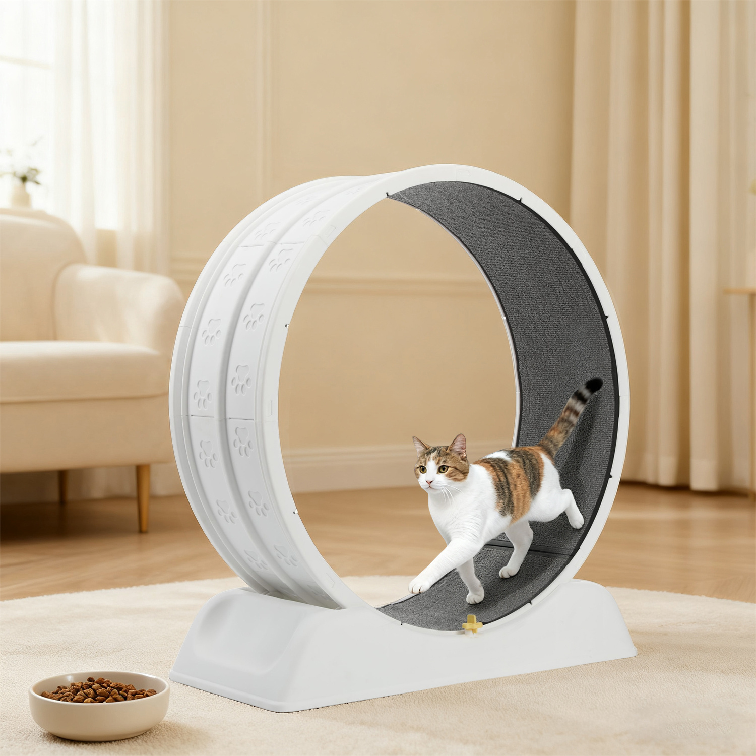 E-shop 82 cm Katzen-Laufrad für Hauskatzen, einfach zu installierendes Katzenlaufband, XL Katzenlaufrad für die Fitness und der Katze, einfach zu