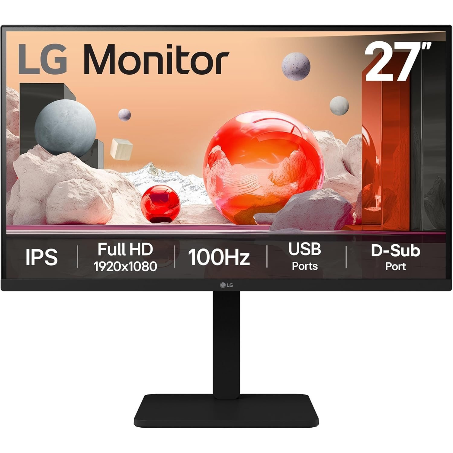   monitor 27ba550 fhd 1080p ips 27 inch 100hz 5  display built   and speakers usb hub d sub   displayport matte black
