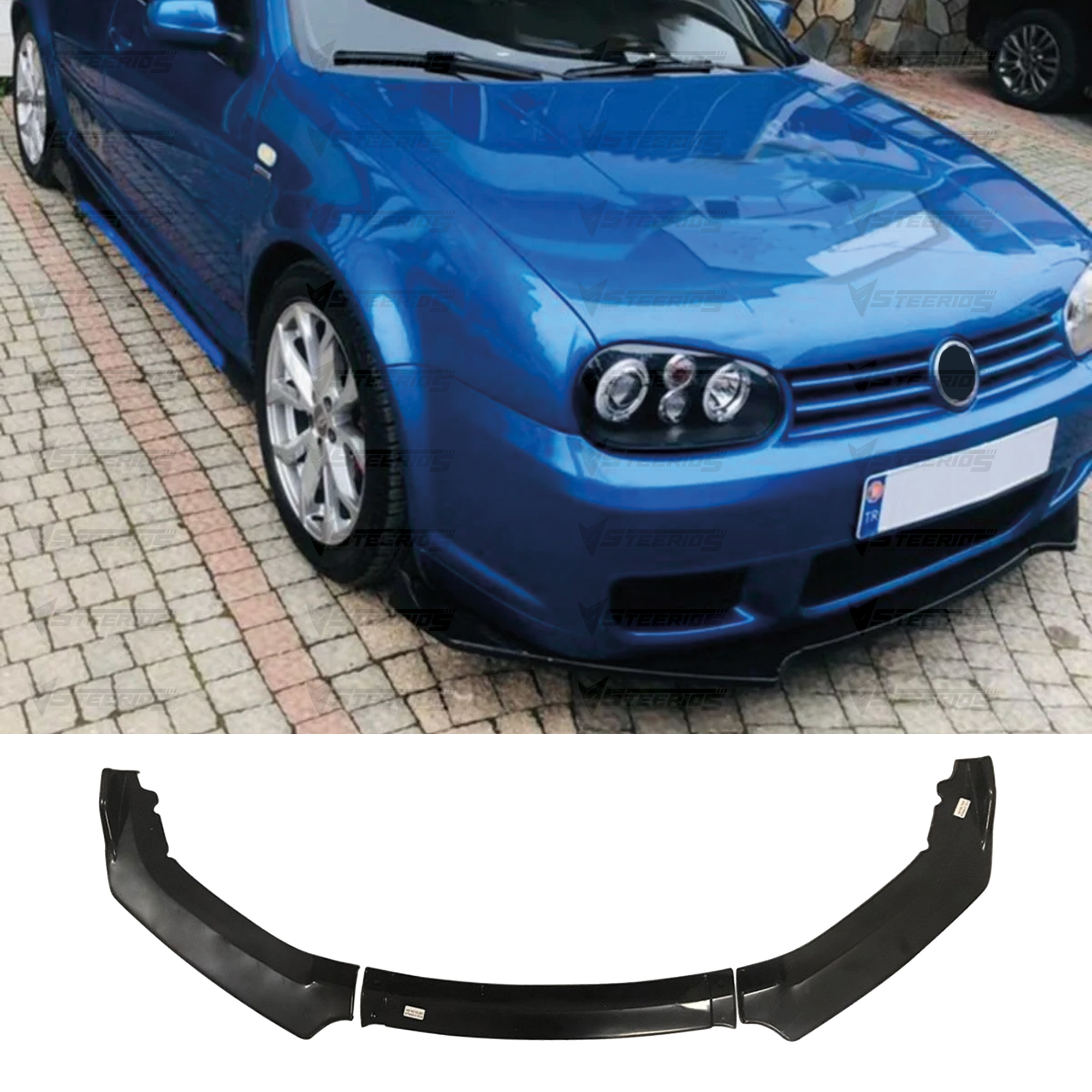 TEMU Fascia Paraurti Anteriore per VW Volkswagen Golf 4 IV MK4 R32 97-04 FC5 4 Pezzi & 3 Colori Regolabile Tuning Auto Universale