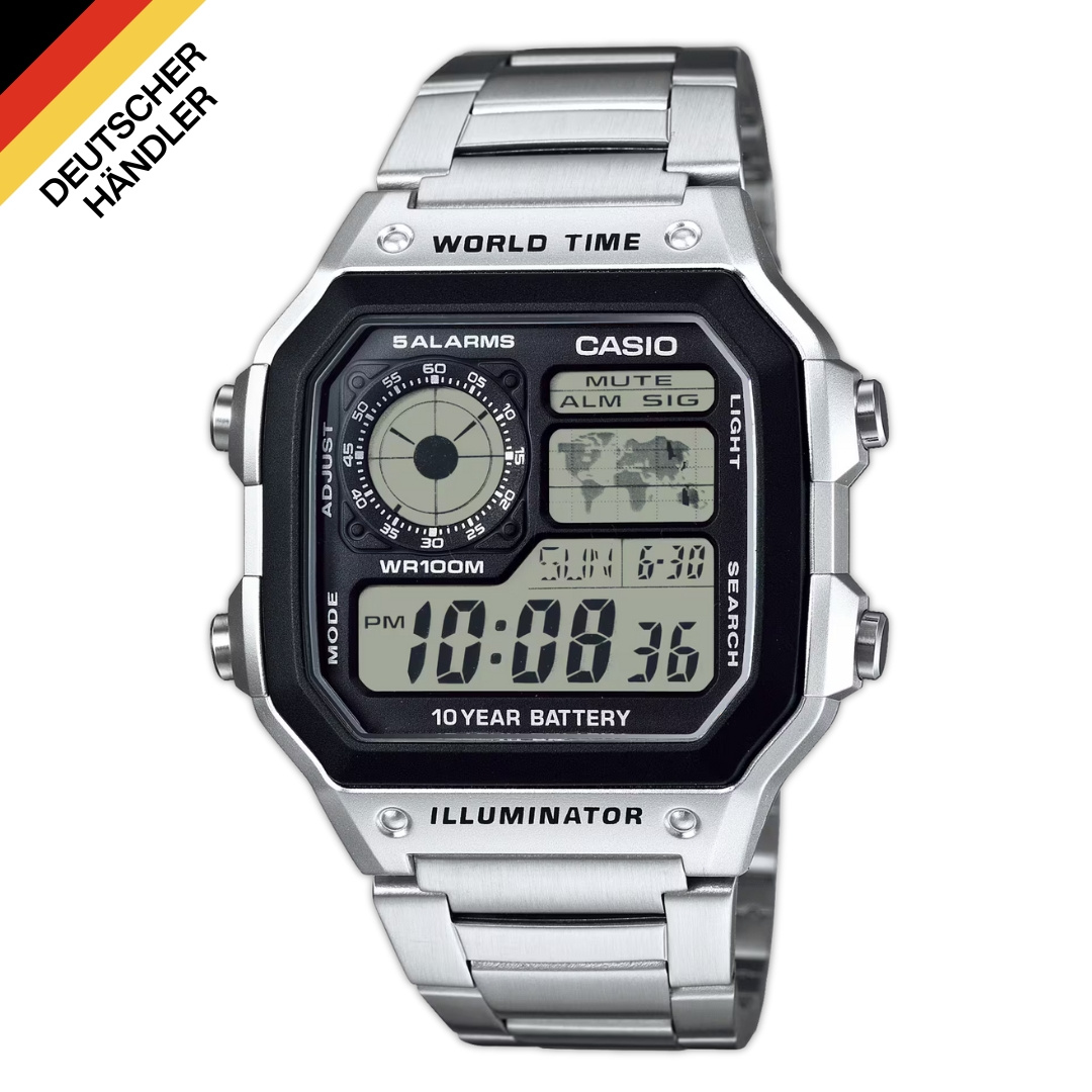 Image of Ae-1200whd-1av Wristwatch Retro Zones