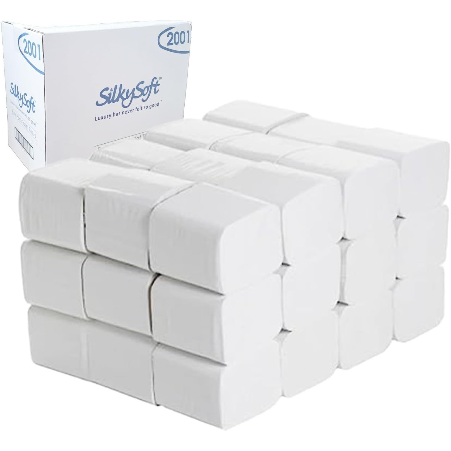 TEMU 2 Ply Premium Bulk Pack Toilet Tissue Rolls, Soft, Strong And Absorbent Bulk Pack Paper White Dispenser Toilet Paper Folded 9000 Sheets