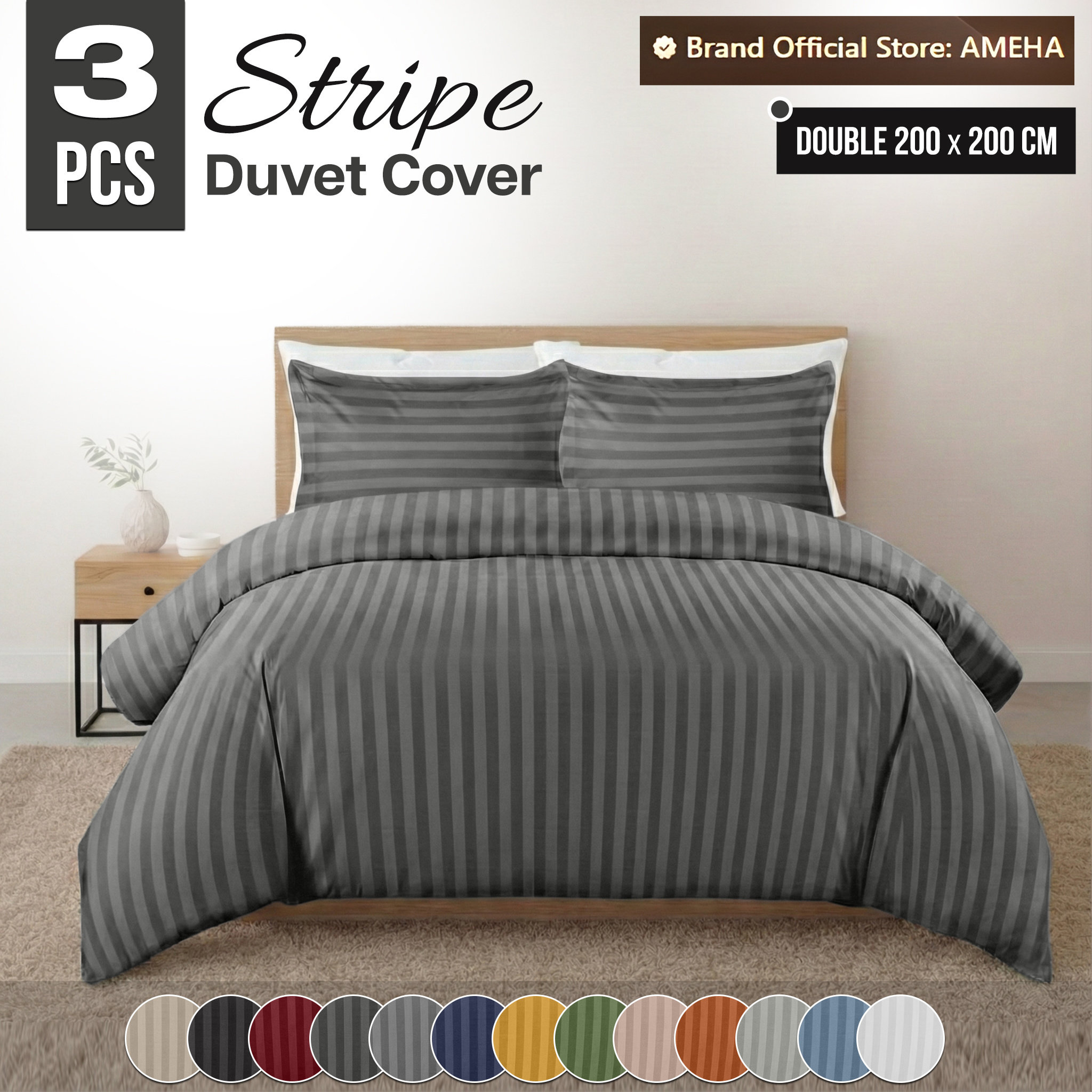 TEMU 3pcs Duvet Cover Set – Soft & Breathable Microfiber Bedding With Pillowcases, Reversible Bedding, Single, Double, King, & Super King Sizes