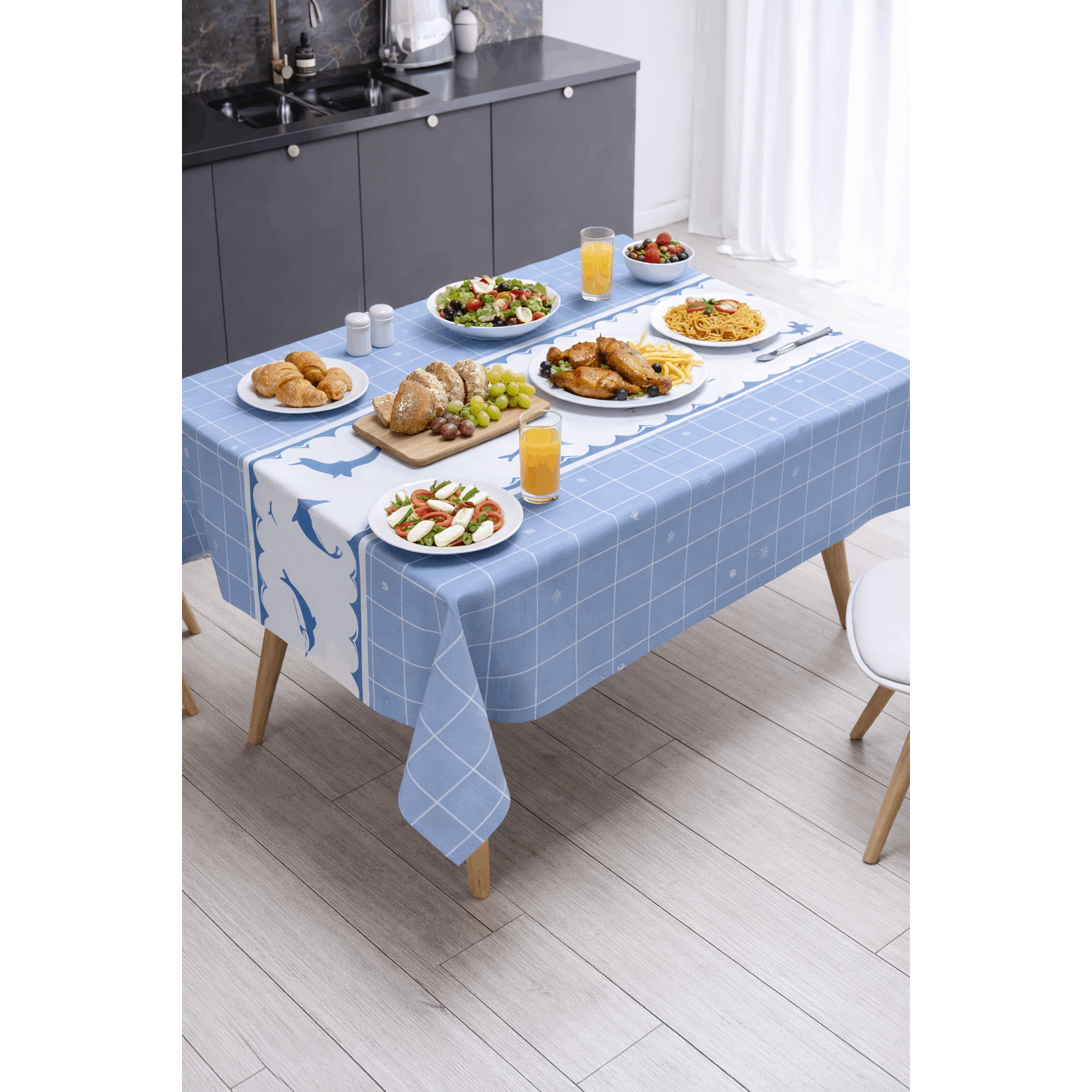 Waterproof Tablecloth For Dining Table, Thin Rectangular Tablecloth For Birthdays, Events, Banquets -
