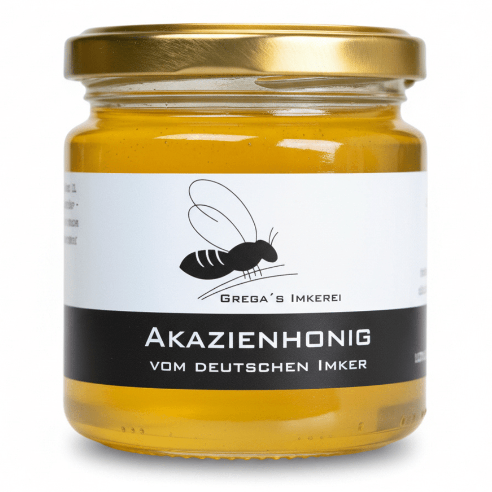 E-shop Akazienhonig aus Deutschland 250 g – flüssiger Robinienhonig – mild & blumig – hellgolden & klar – direkt vom Imker – schonend verarbeitet