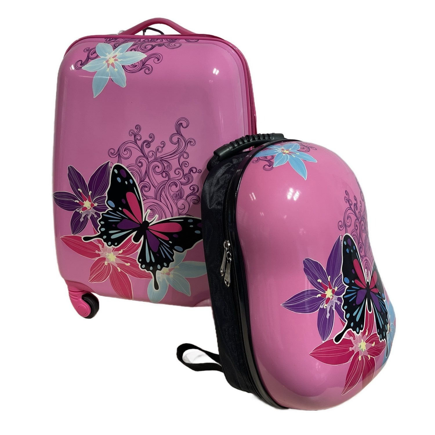 Image of 2-piece Kids' Luggage Set: Hardshell Suitcase (46 X X 20 Cm) + Backpack (34 X 25 X ) - Design, Children's Travel Set, Hardshell Suitcase, Themed Backpack, Travel Kit