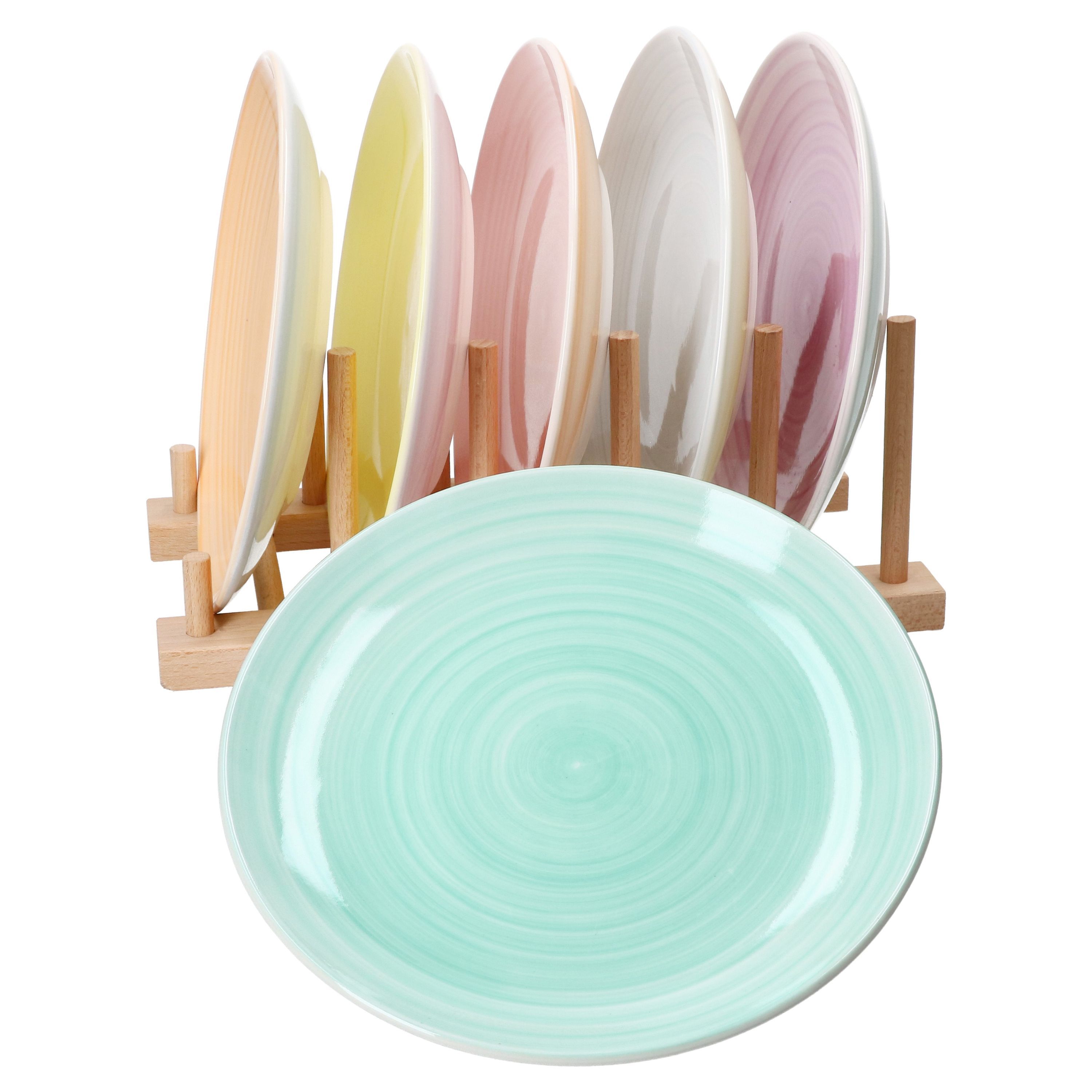6pcs Cake Plate Set For 6 People Made Of Stoneware - 24326228 68