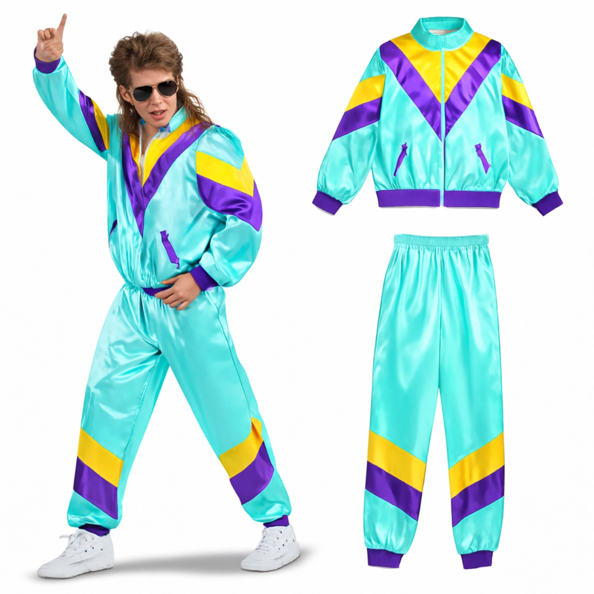 Image of Tk Tracksuit Jumpsuit Jogging Suit - 80s 90s Outfit Retro Bad Taste - Men's & Women's For Carnival & Mardi Gras