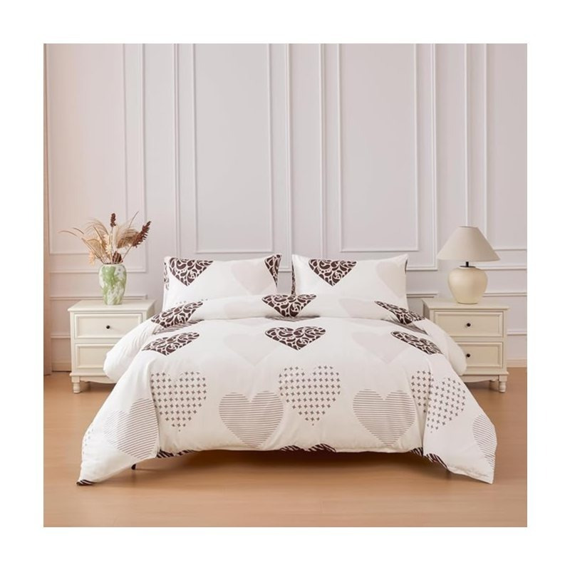 TEMU Nórdica para Cama Juego de3 Piezas Estampada - de Edredón 120x220cm ,220 x240cm,260 x240cmy 2 de Almohada 50x75cm - Microfibra y Transpirable,