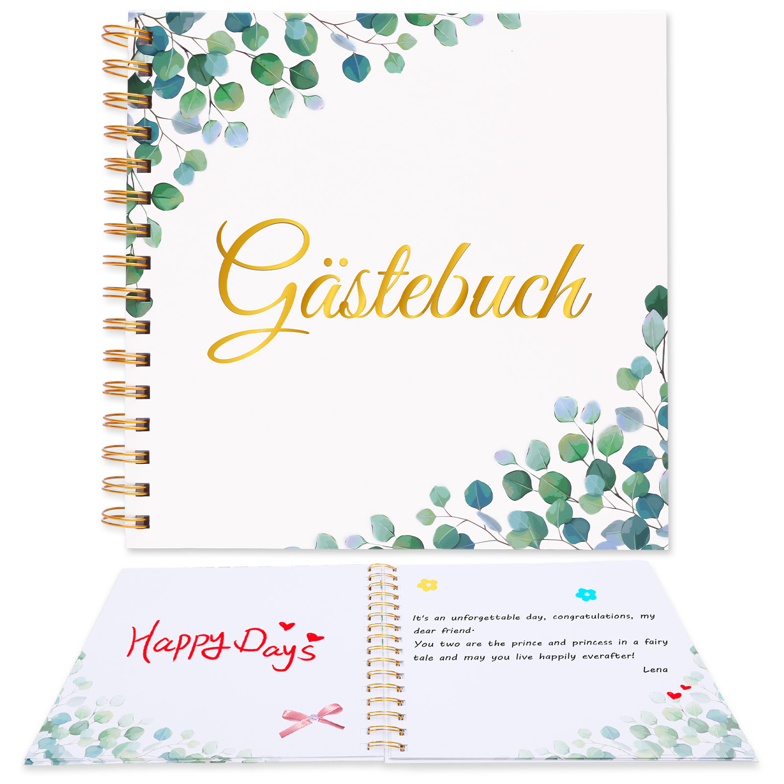 E-shop Eukalyptus Gästebuch - Gästebuch mit Eukalyptus-Motiv für Feiern und besondere Anlässe-Gästebuch