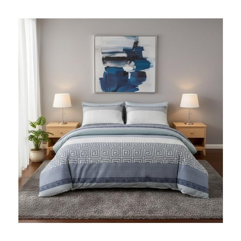 TEMU Nórdica para Cama Juego de3 Piezas Estampada - de Edredón 120x220cm ,220 x240cm,260 x240cmy 2 de Almohada 50x75cm - Microfibra y Transpirable,