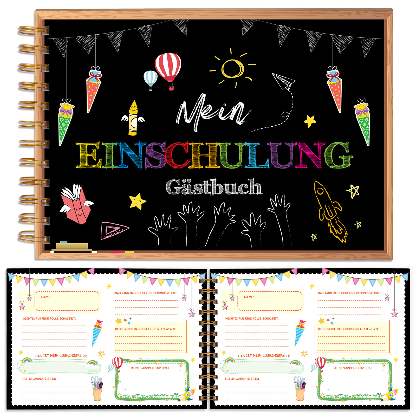 E-shop Schulanfang Erinnerung Album - Album zur Erinnerung an den Schulbeginn für Einschulung und Schulstart-Gästebuch