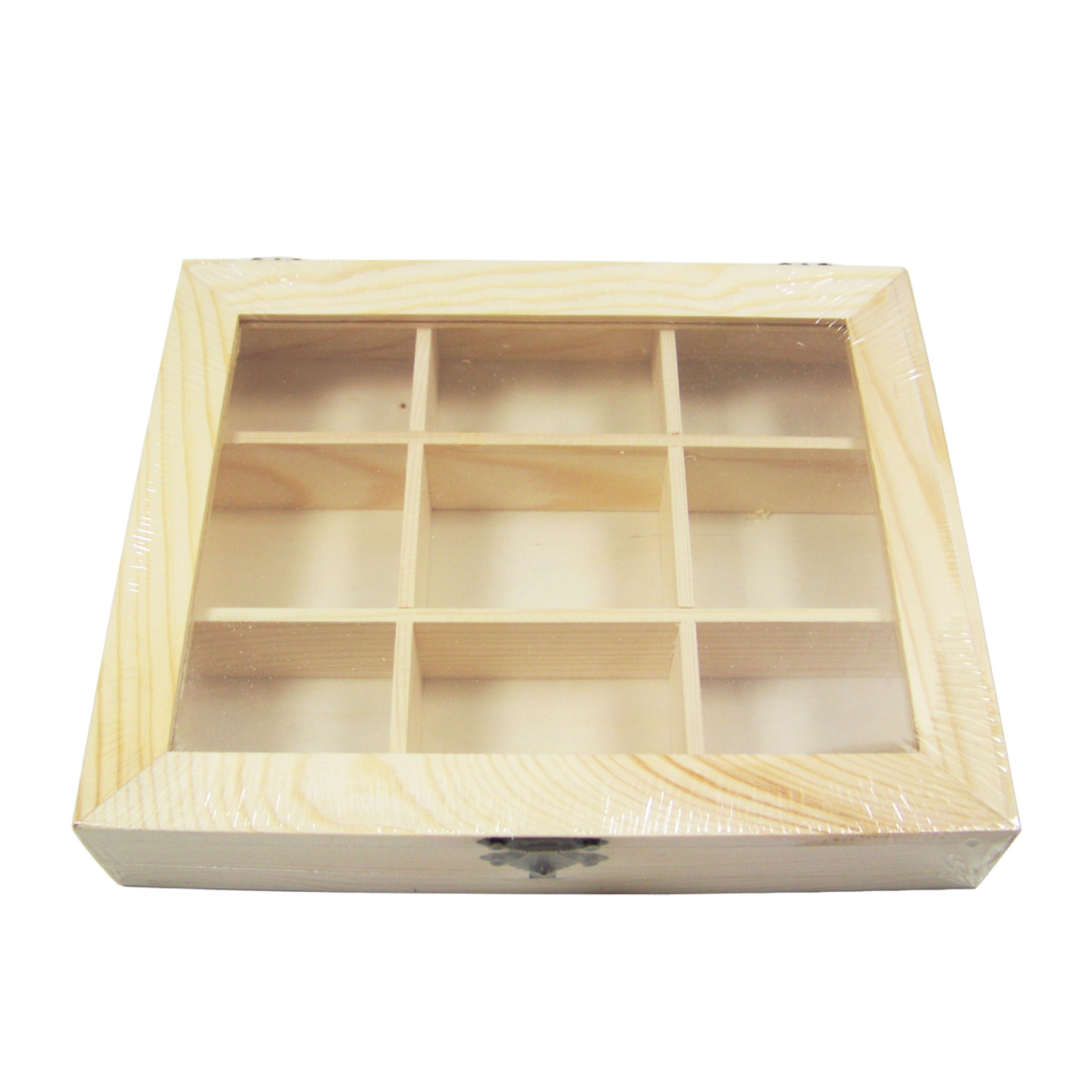 TEMU organizadora de madera de pino natural con compartimentos, modelos de distintas disponibles, con y cerradura metálica para guardar joyas,