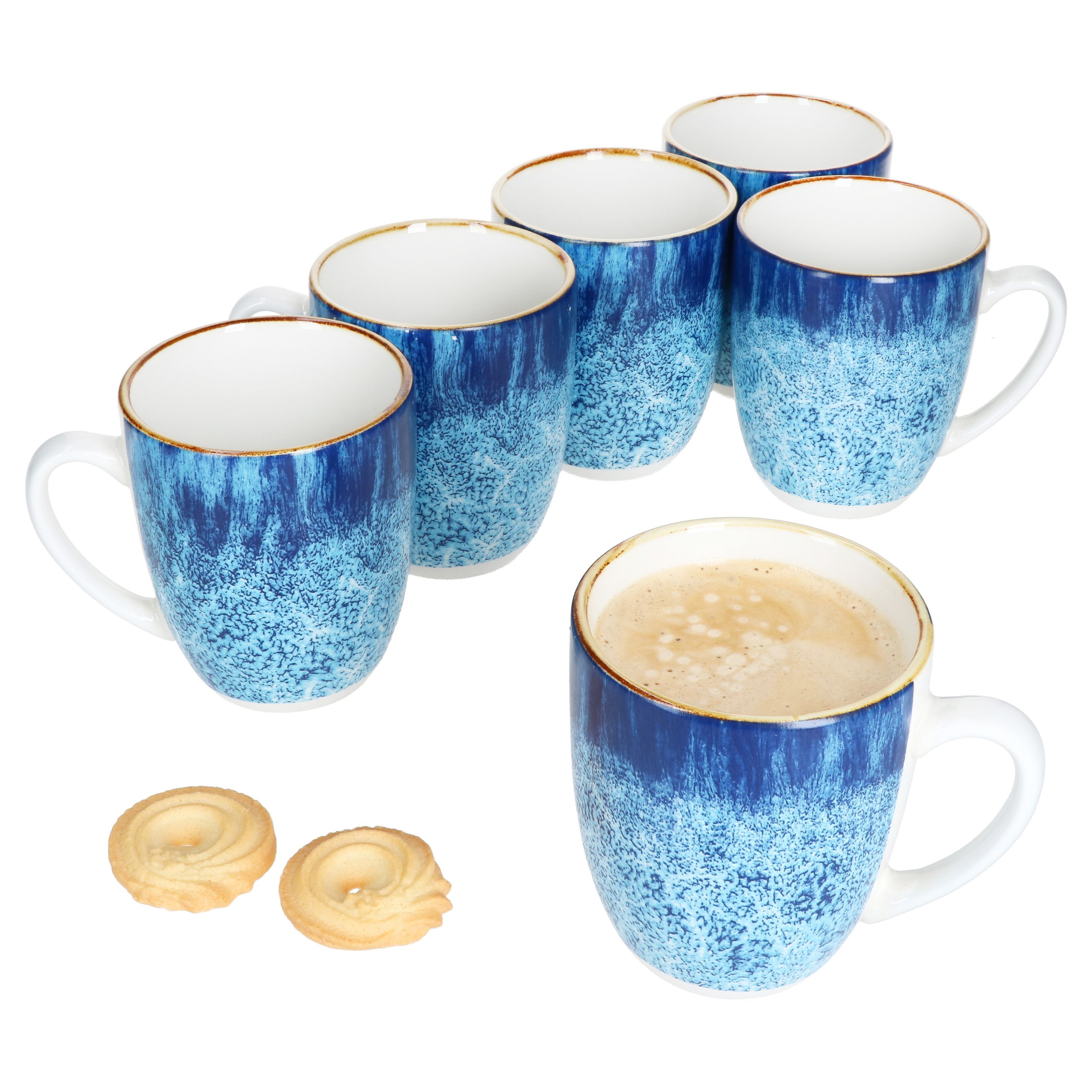 6pcs Marina Coffee Cup Set For 6 People Made Of Porcelain - 24324251