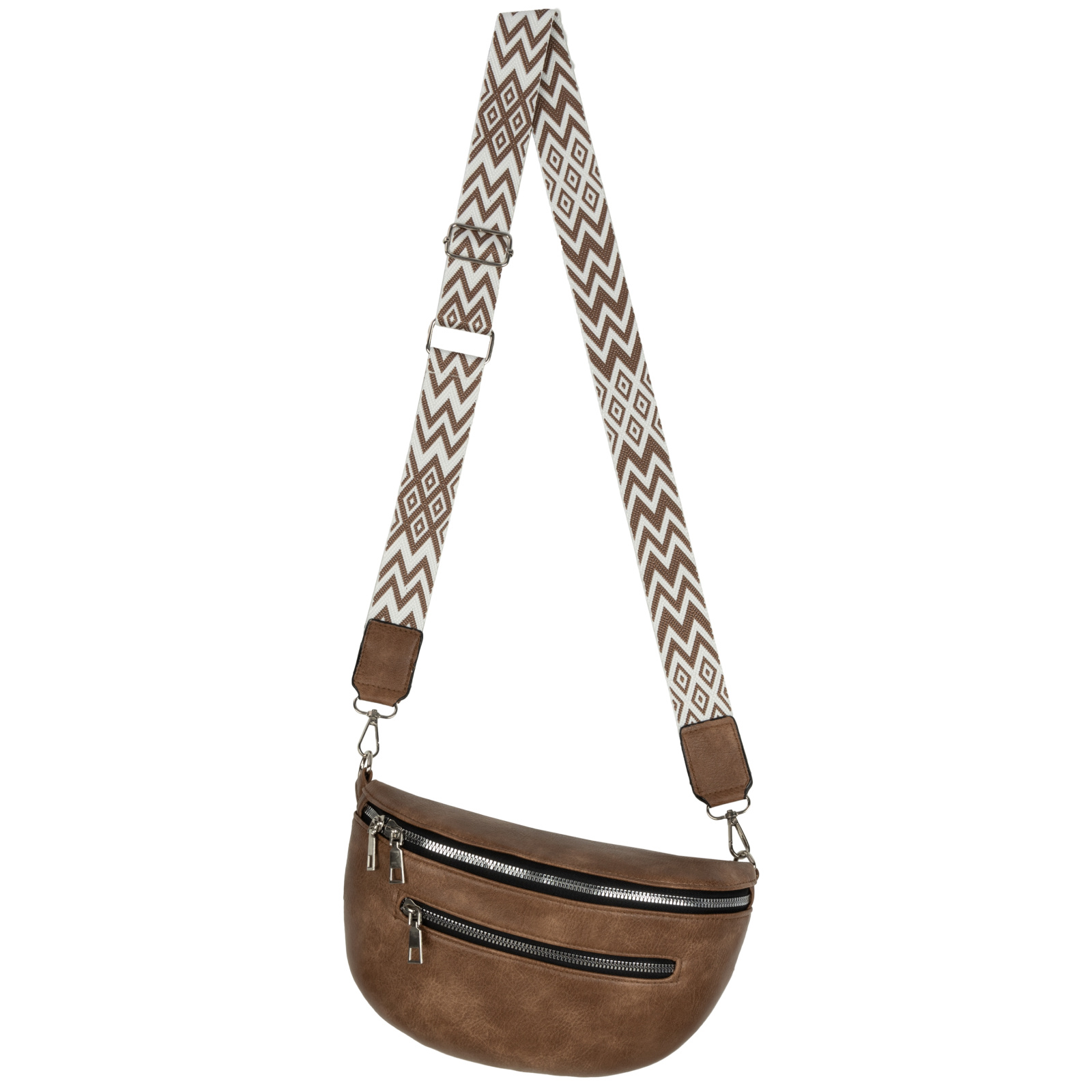 Waist Bag Crossbody Bag Hip Bag Artificial Leather Italy Design Tan