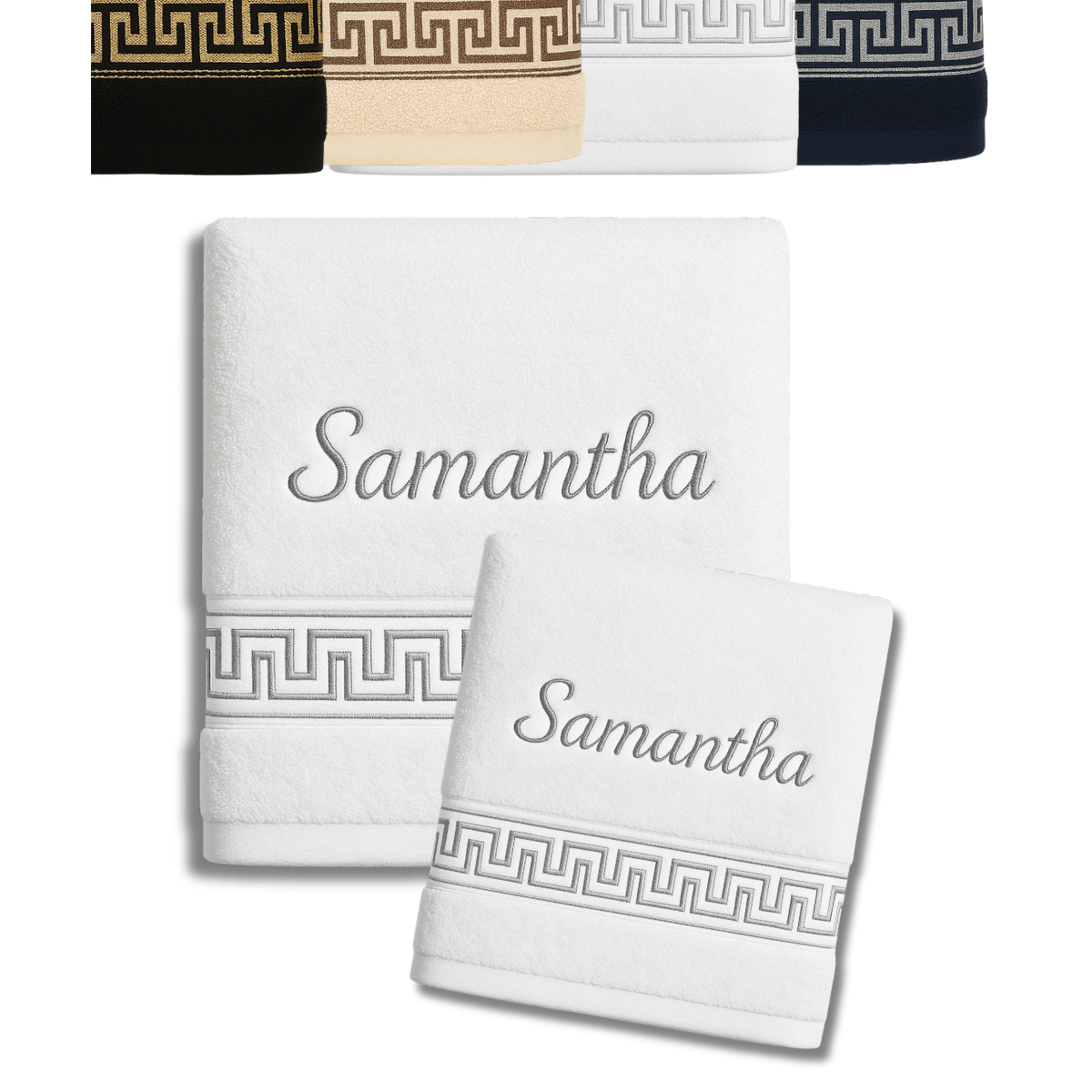 TEMU Set asciugamani personalizzati per e da bagno con e decorativo, bellissimo asciugamano da bagno con ricamato 100% cotone, 50 x 100 cm + 140 x 70