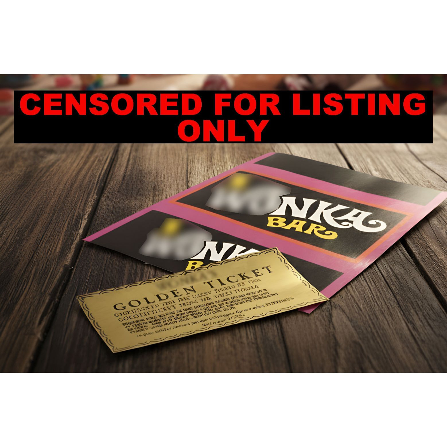 TEMU Chocolate Factory Wrapper & Golden Ticket Sticker - Birthday/christmas Gift - Secret Santa - Chocolate Not Included