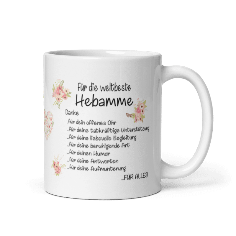 Cup / For Midwife - Thanks (flowers)