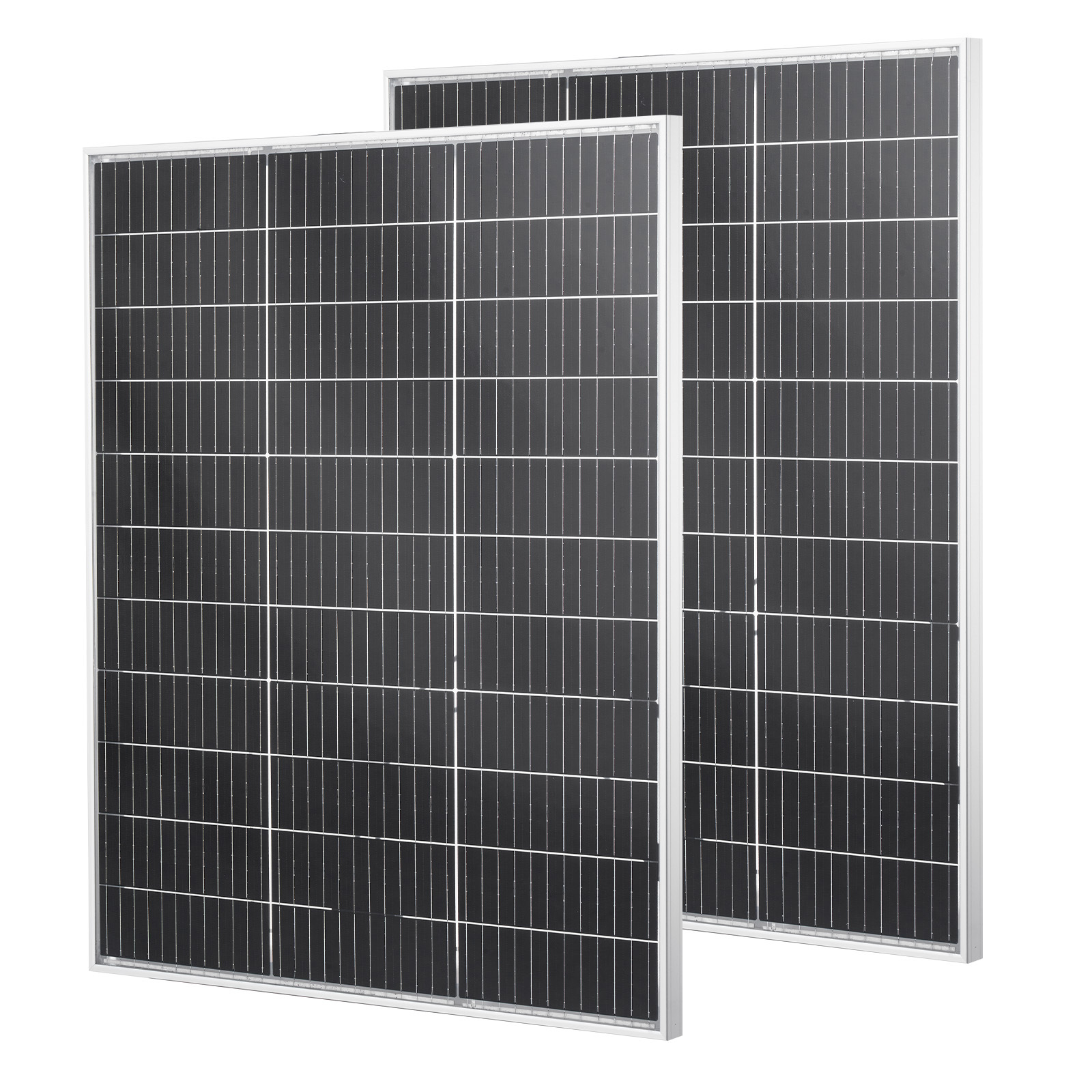 Vevor 2pcs 100w Bifacial Solar Panels, 23% High- N-type Monocrystalline Pv Module With Mc4 Output & Aluminum Frame, Solar Panel For Rv Flat Rooftop Off-grid