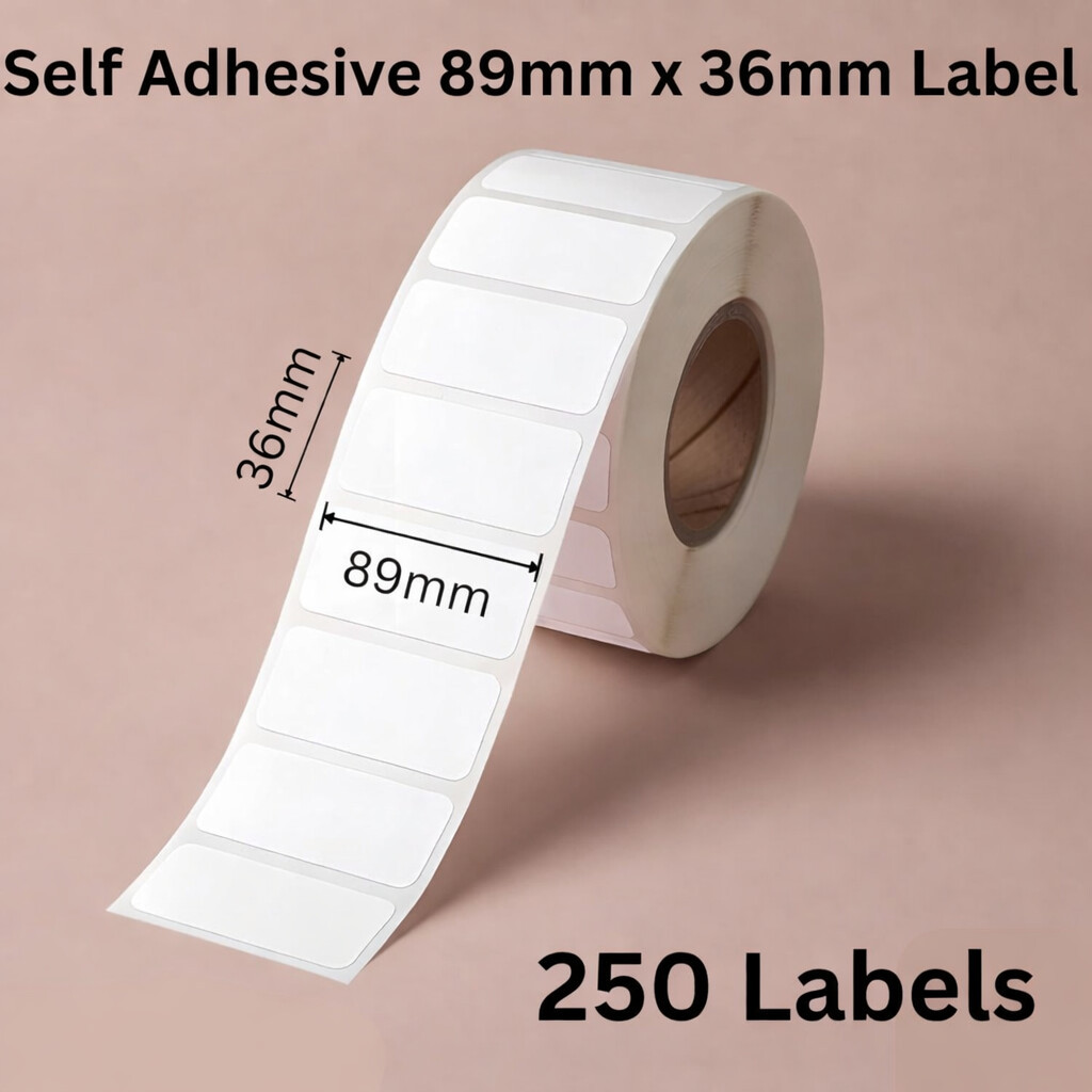 TEMU Self-adhesive White Address Label Roll, 89mm X 36mm – 250 Labels (3.5" X 1.4")