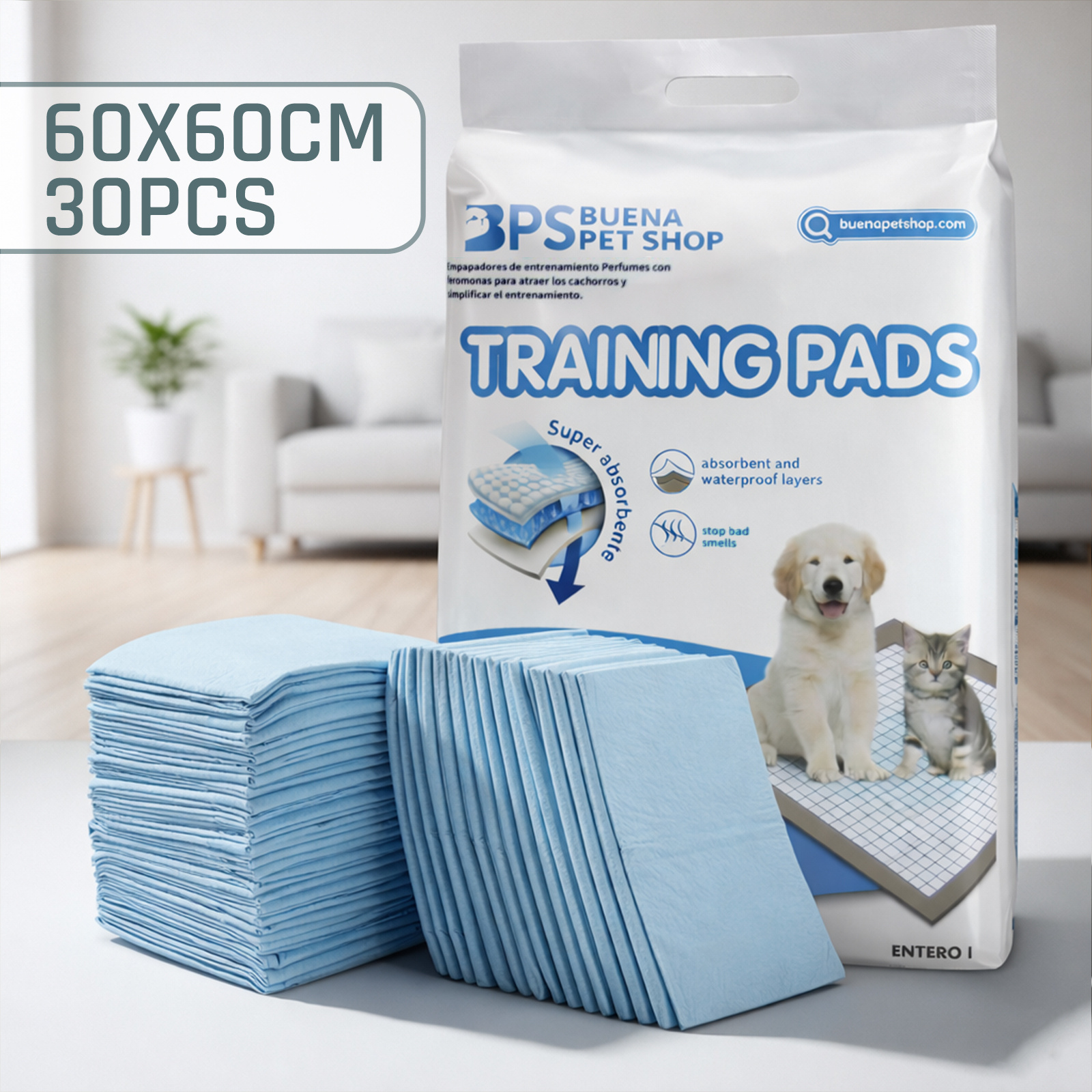 TEMU Empapadores para mascotas, almohadillas absorbentes desechables para perros y gatos, extra gruesas, anti fugas, control de olores, tapetes de
