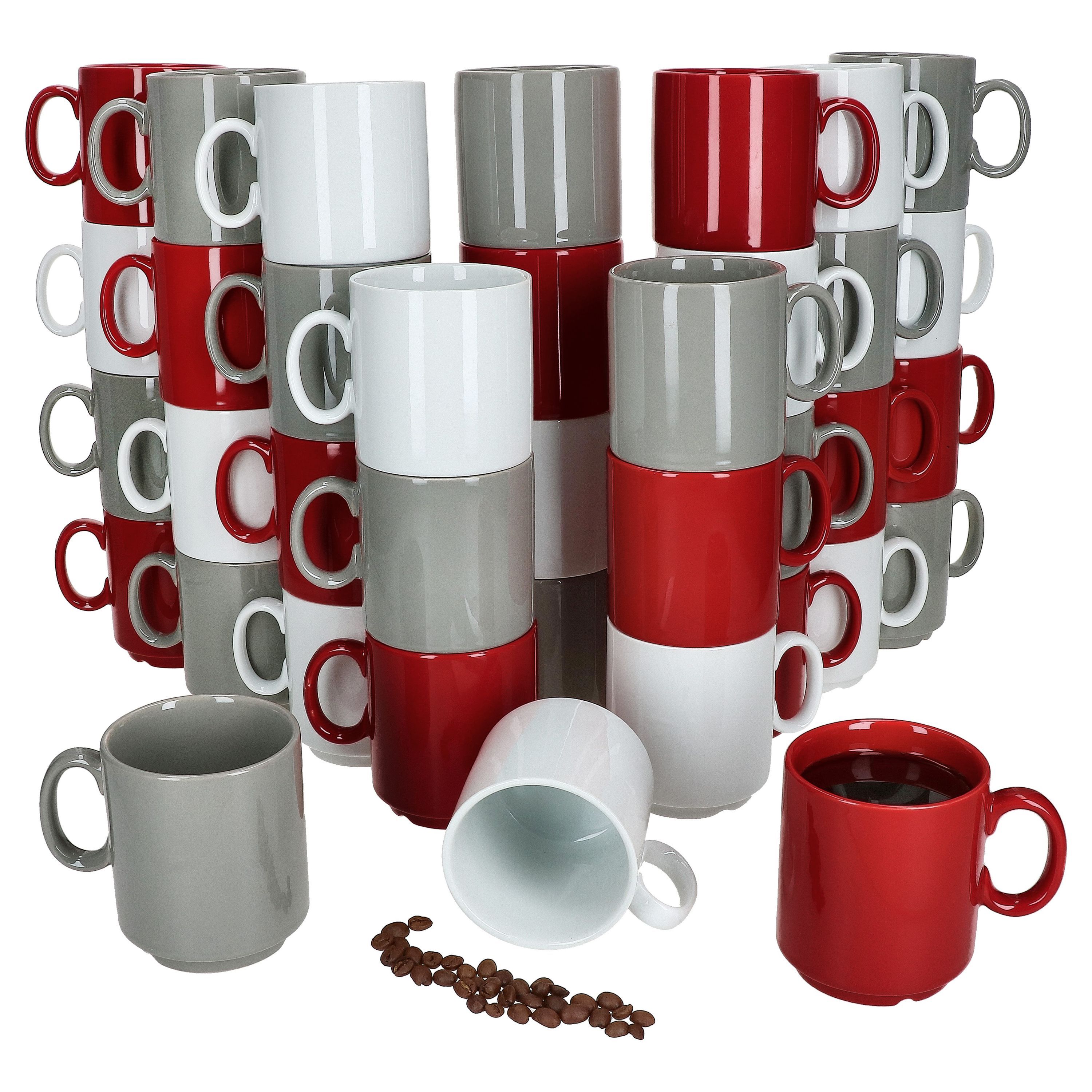 36-piece Set Event Stackable Coffee Mugs Trio Porcelain 250 Ml