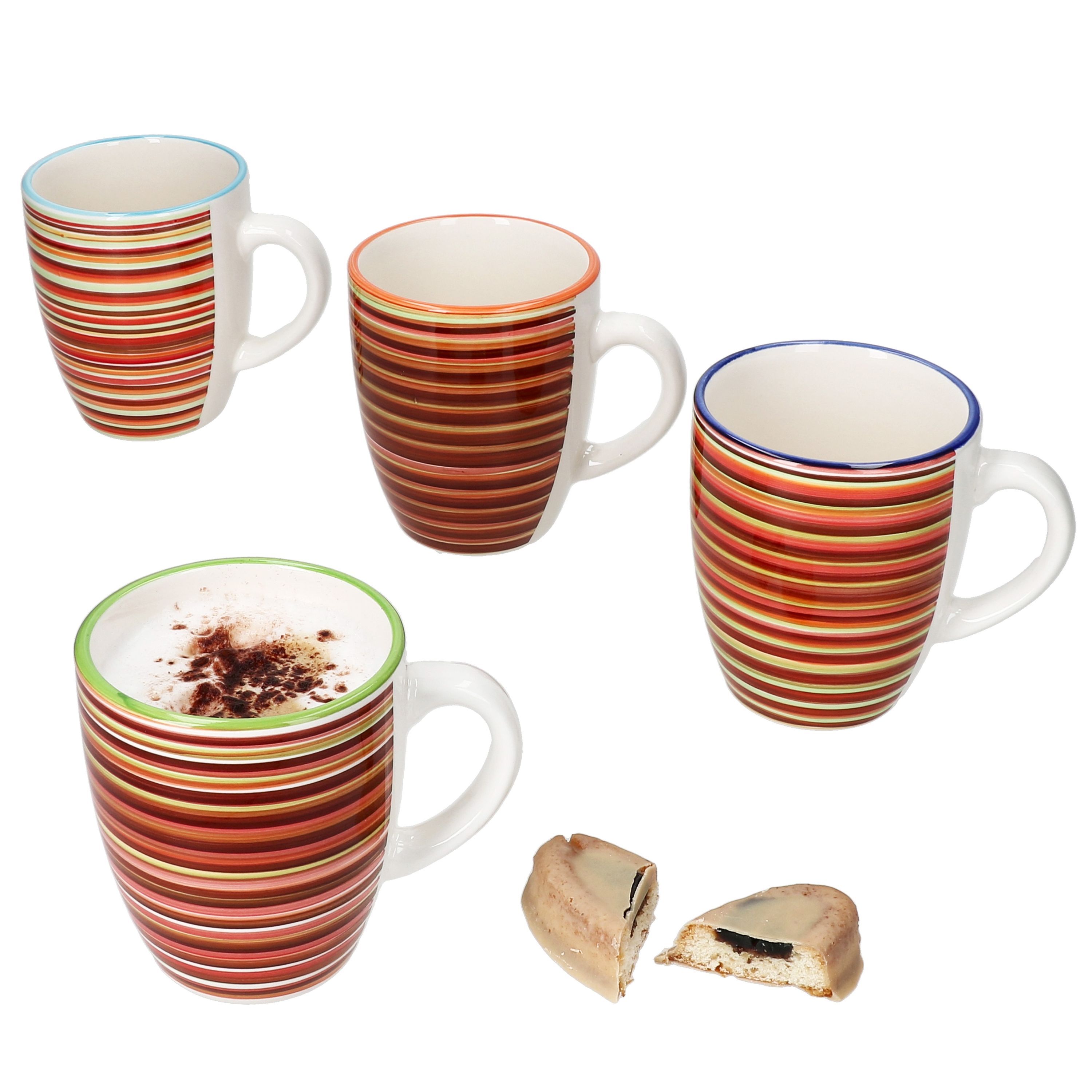 4-piece Linea Stoneware Coffee Mug Set For - 24325705