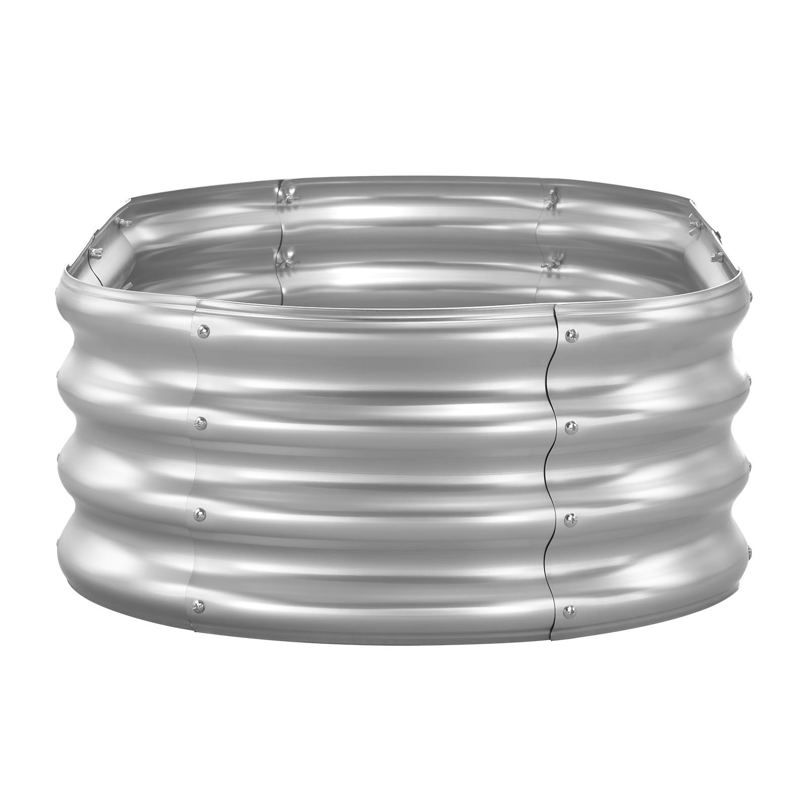 TEMU Jardin surélevé en métal, 1,2 x 0,6 x 0,3 m, Jardinière ovale extérieure galvanisée, Boîte de jardin, Conception à fond ouvert, Grand jardin