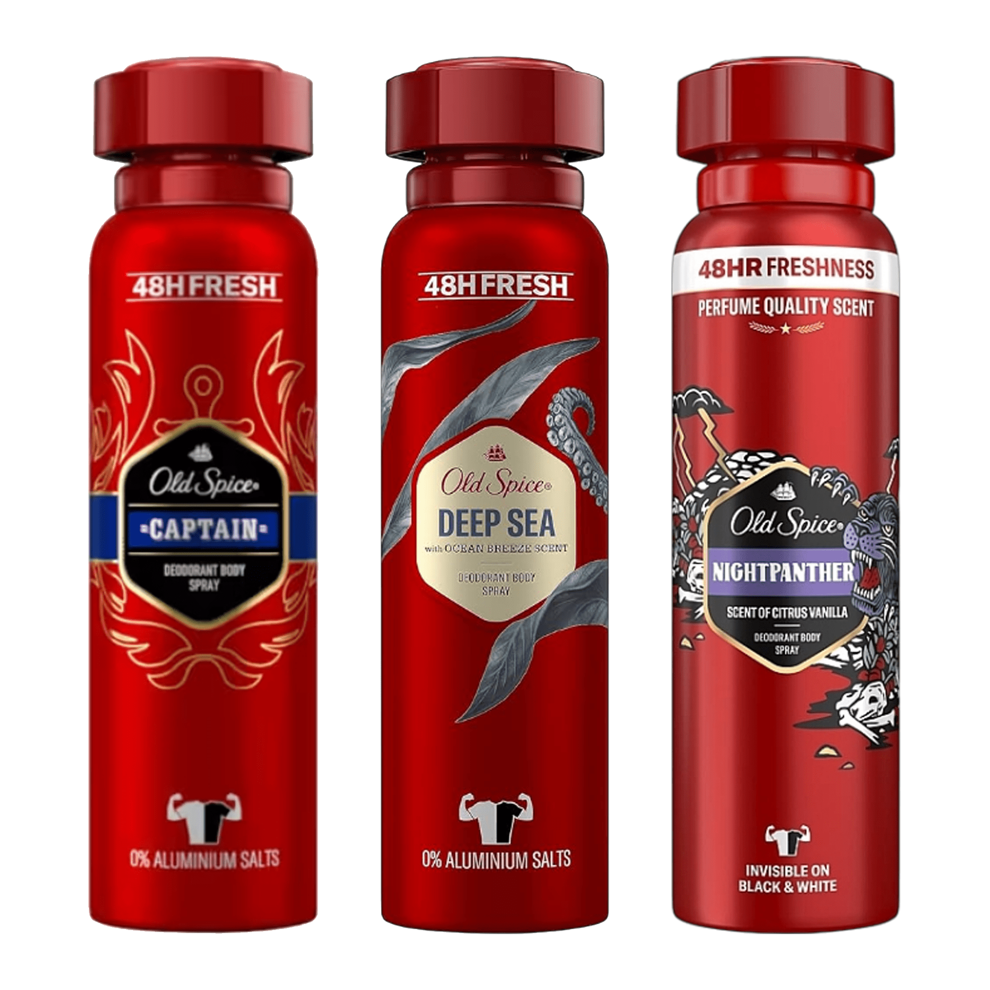 TEMU Old Spice Deodorant Body Spray Trio – Captain, Deep Sea & Night Panther – 3 X 150ml