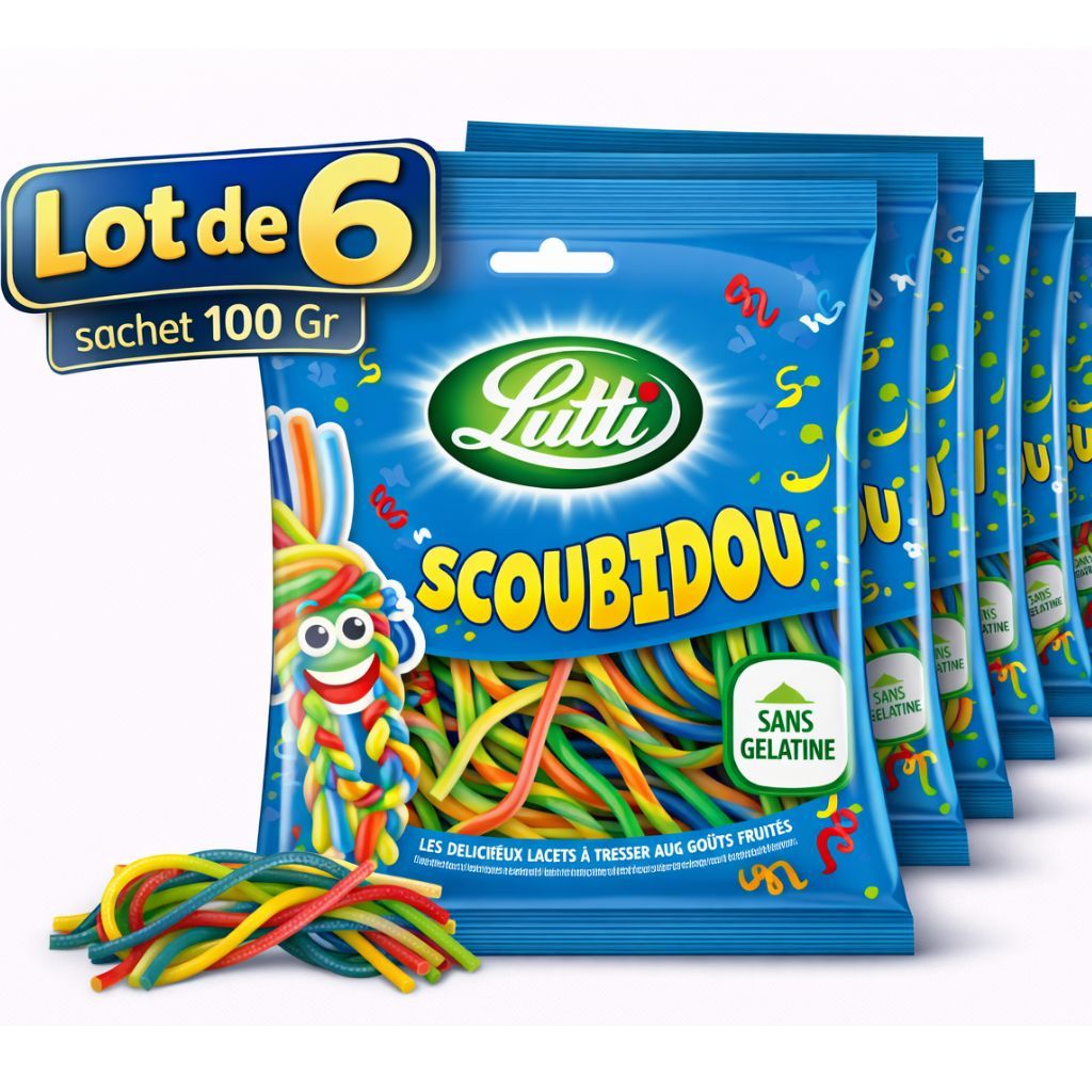 Lutti, Bonbons Lassos Fruits, Scoubidou - Sachet 100 Gr