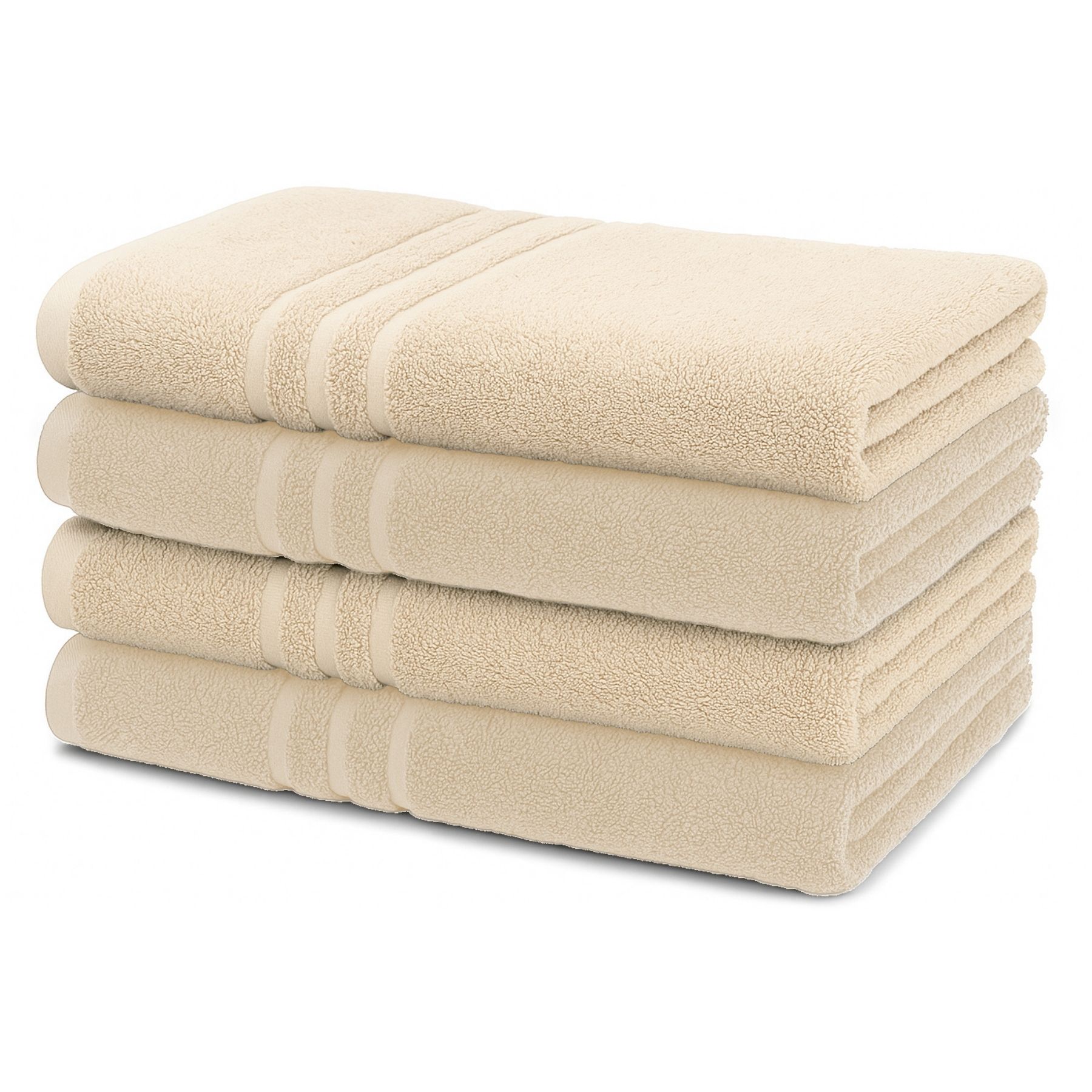4-piece Set Of Towels 50x100cm Taupe, 100% Cotton, /m² Extra Absorbent