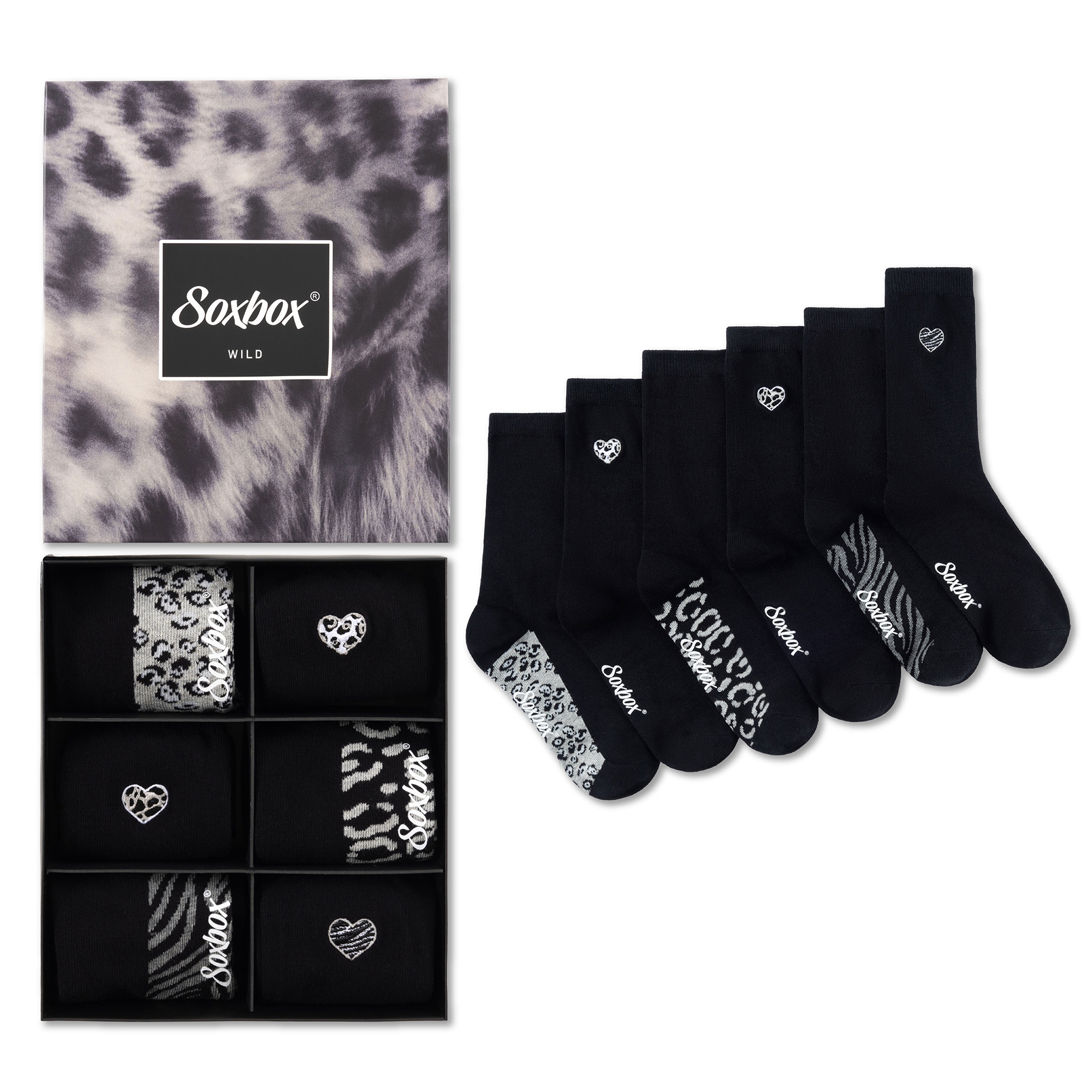TEMU Ladies Socks 6 Or 12 Pairs Breathable Stretch Fabric With Reinforced Heel & Toe, Black Socks Gift Box Set