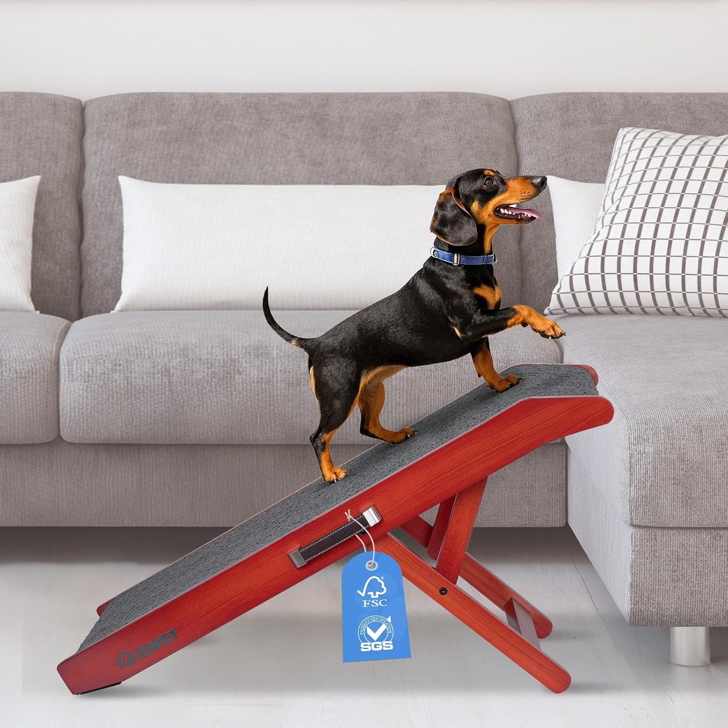 Portable Foldable Wooden Dog Ramp Sofa Stairs, Anti-slip, Up To 85 Kg